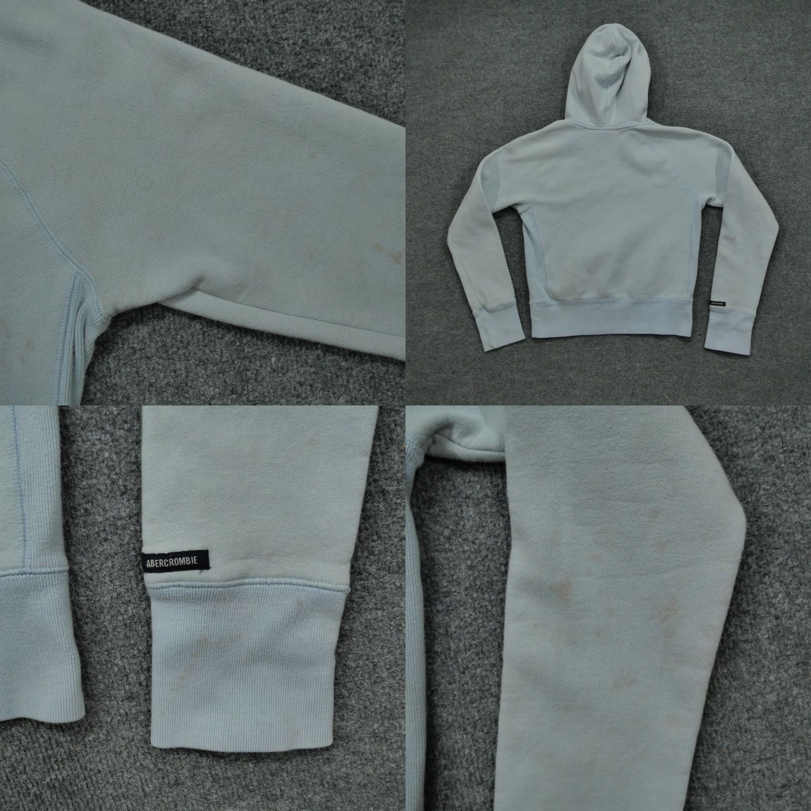 Abercrombie & Fitch VINTAGE Abercrombie & Fitch Hoodie Womens M Blue Pullover Distressed Y2K Logo Kn**it** (Note: Keep exact original words; ensure no new terms) Size M / US 6-8 / IT 42-44 - 8 Thumbnail