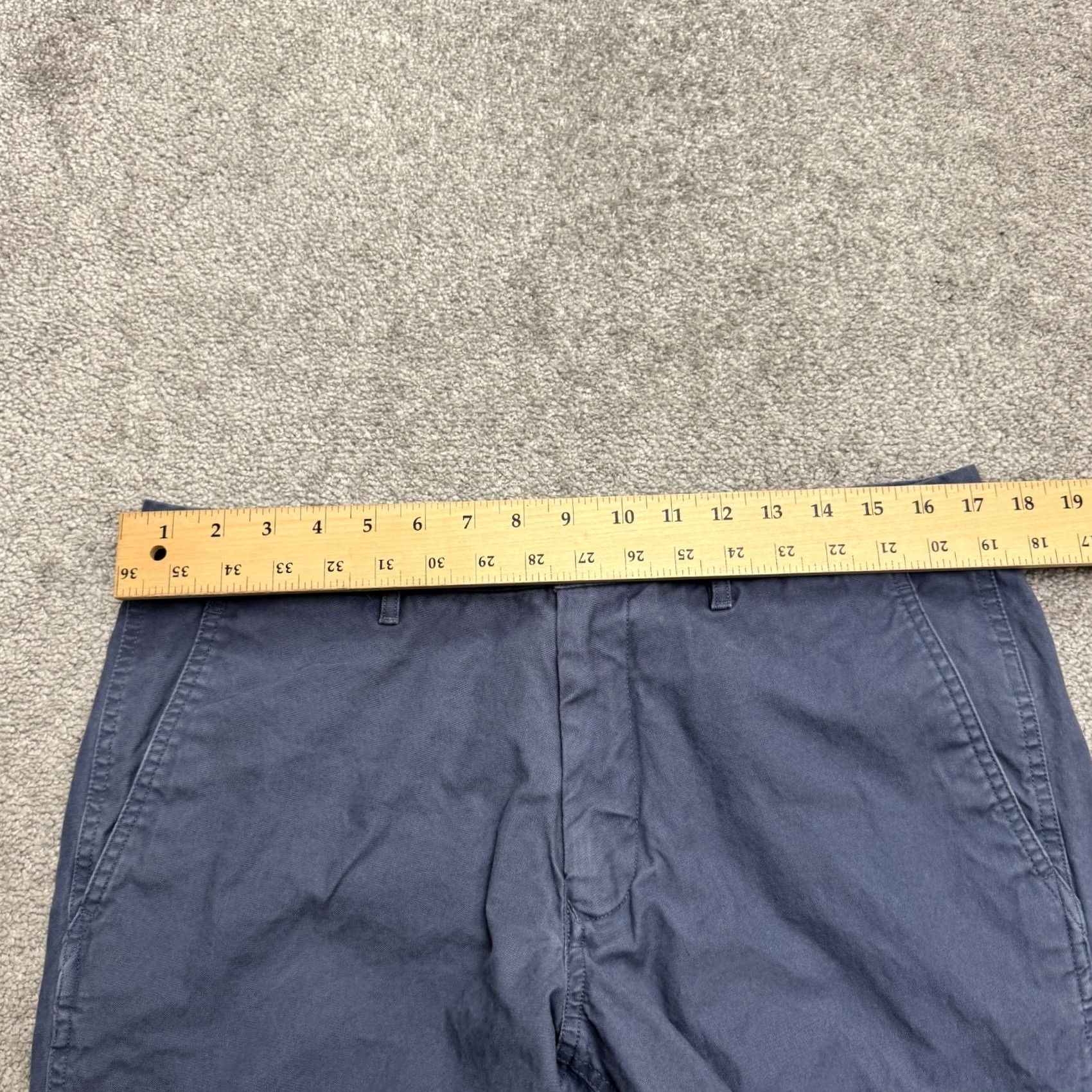 Bonobos Bonobos Slim Fit Chino Pants Mens 33x32 Blue Cotton Canvas Straight Leg Casual Workwear 34 inch Waist 32 inseam Size US 33 - 7 Thumbnail