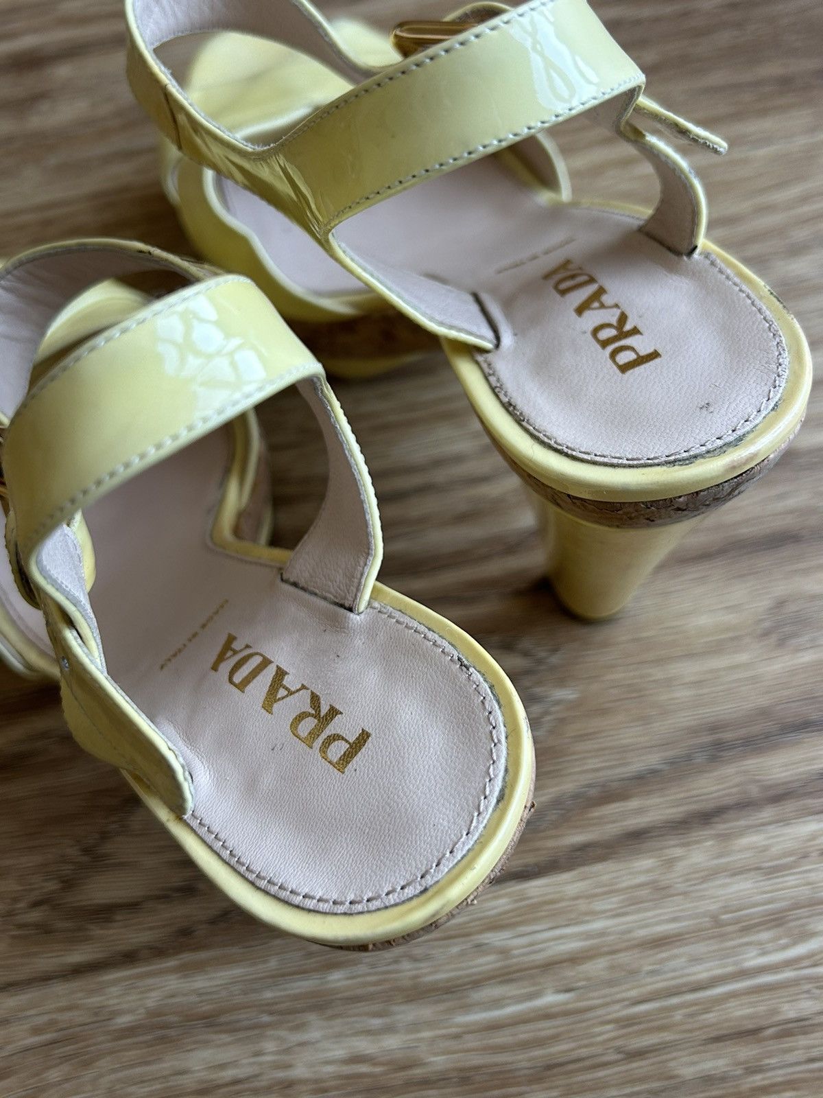 Prada Prada leather ankle strap cork high heels sandal size 39,5 Size US 9.5 / IT 39.5 - 13 Thumbnail