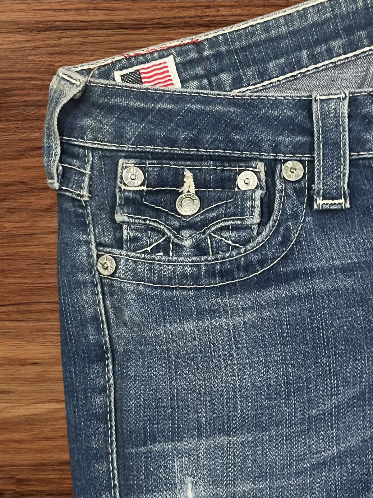 True Religion Vintage True Religion Joey Flare Style Distressed Jeans Size 27" / US 4 / IT 40 - 5 Thumbnail