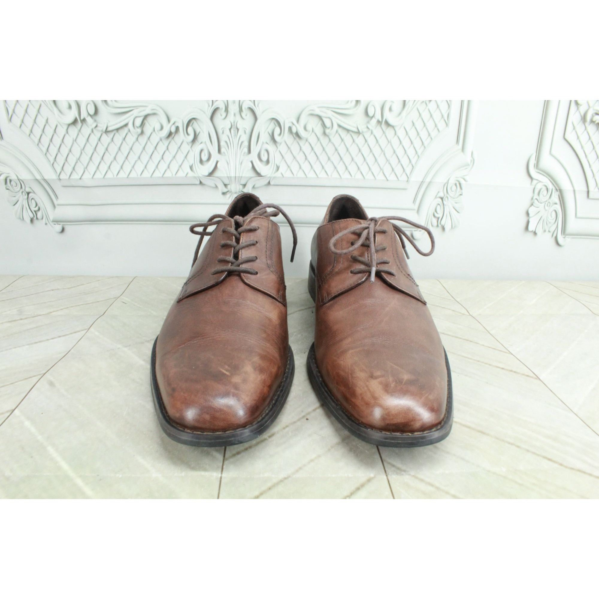 Other Black Brown 1826 Men's Brown Leather Plain Toe Oxford Derby Size US 9 / EU 42 - 4 Thumbnail
