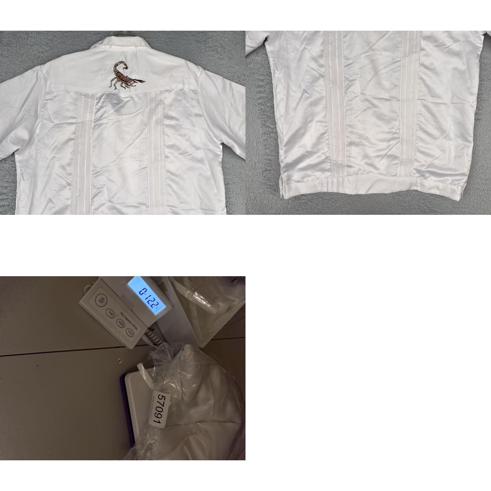 Vintage Original Guayabera Shirt Mens XL White Satin Short Sleeve Embroidered Pockets Size US XL / EU 56 / 4 - 9 Thumbnail