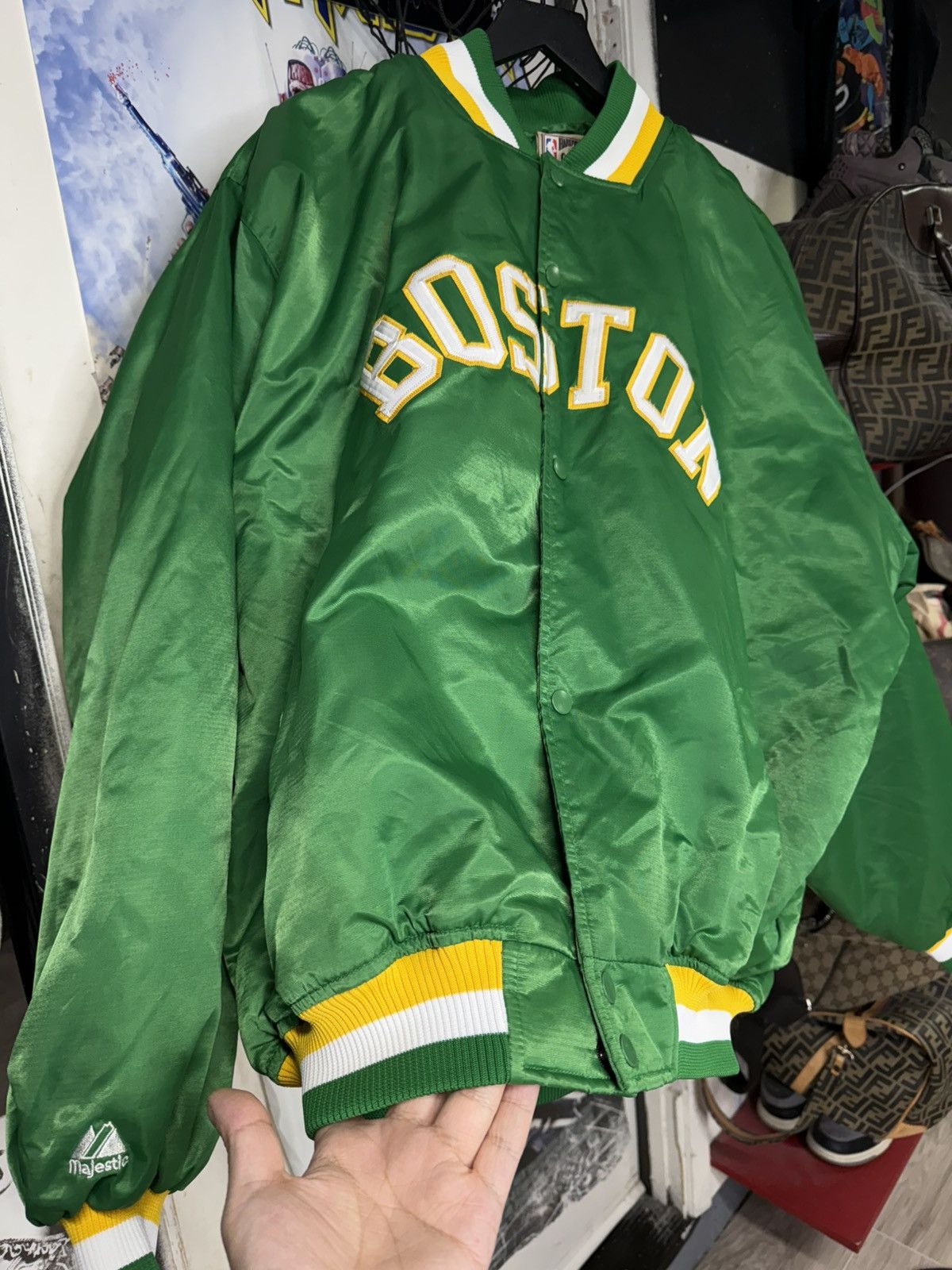 Vintage Vintage Boston Celtics Satin Jacket Nba Varsity Size 2XL Size US XXL / EU 58 / 5 - 13 Thumbnail