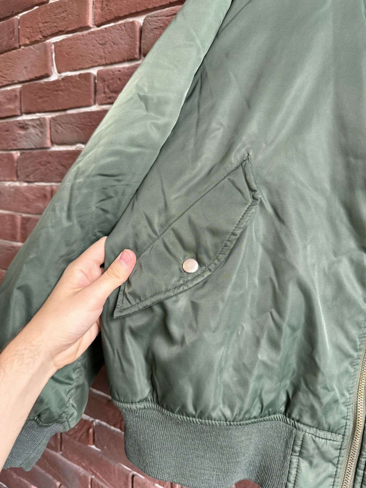 Vintage Ma1 Flyer Green Vintage Nylon Bomber Jacket Boxy Fit Rare Size US M / EU 48-50 / 2 - 7 Thumbnail