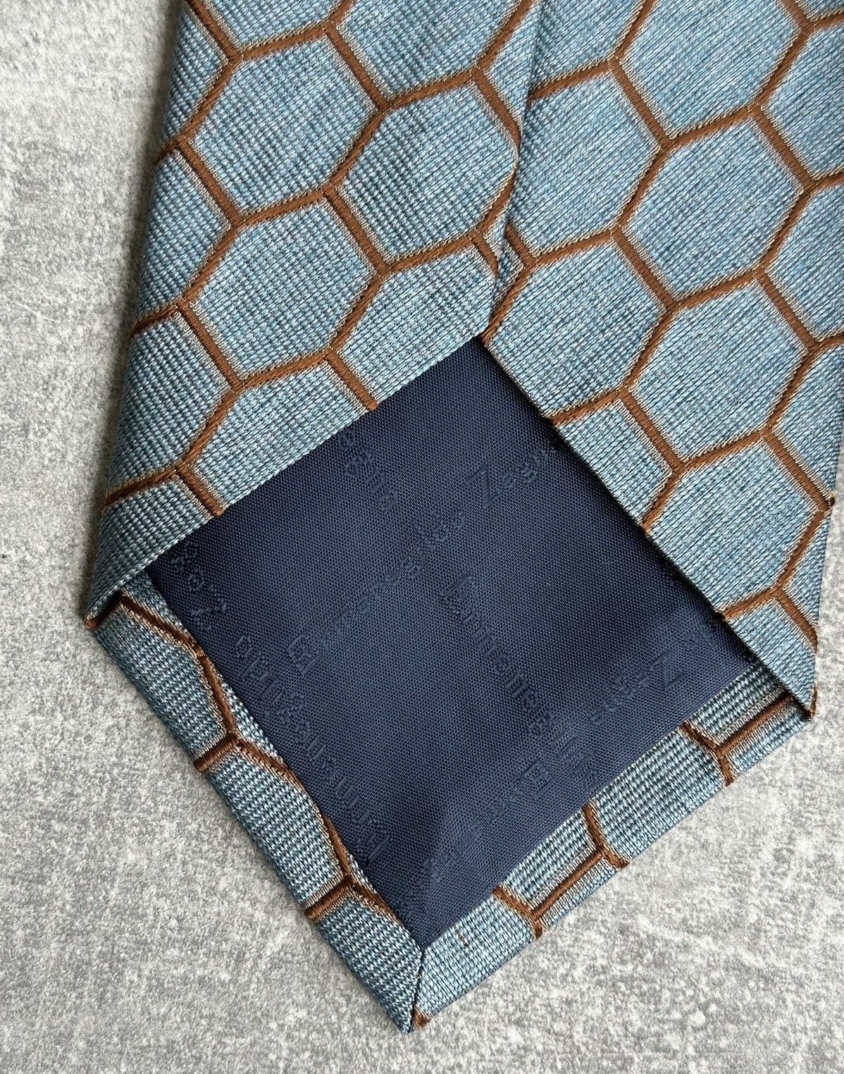 Ermenegildo Zegna Vintage Ermenegildo Zegna Silk Tie Blue Geometric Italy Size ONE SIZE - 6 Thumbnail