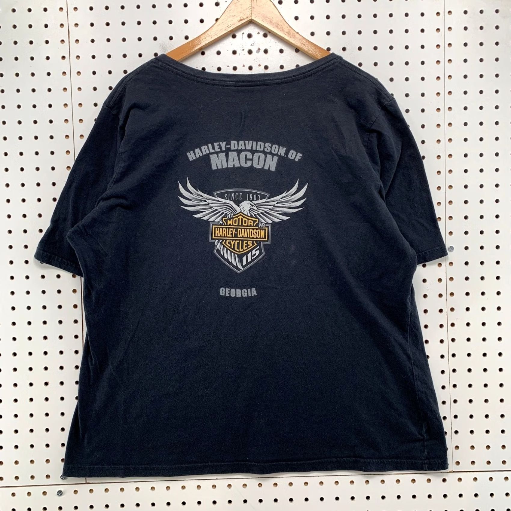 Harley Davidson Harley-Davidson Top Womens XL Black Y2K Skull Graphic V Neck Goth Biker T-Shirt Size XL / US 12-14 / IT 48-50 - 2 Thumbnail