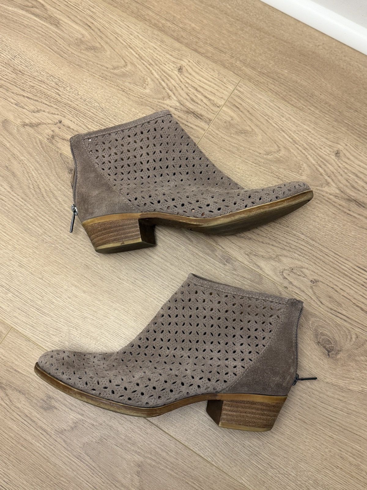 Lucky Brand Lucky Brand Bergyn perforated suede women’s tan boots Size US 6.5 / IT 36.5 - 1 Thumbnail