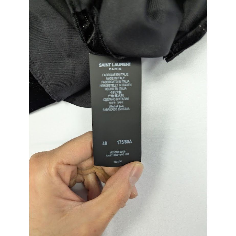 Saint Laurent Paris o1rshd1 Shimmering Velvet Pants in Black Size US 32 / EU 48 - 17 Thumbnail