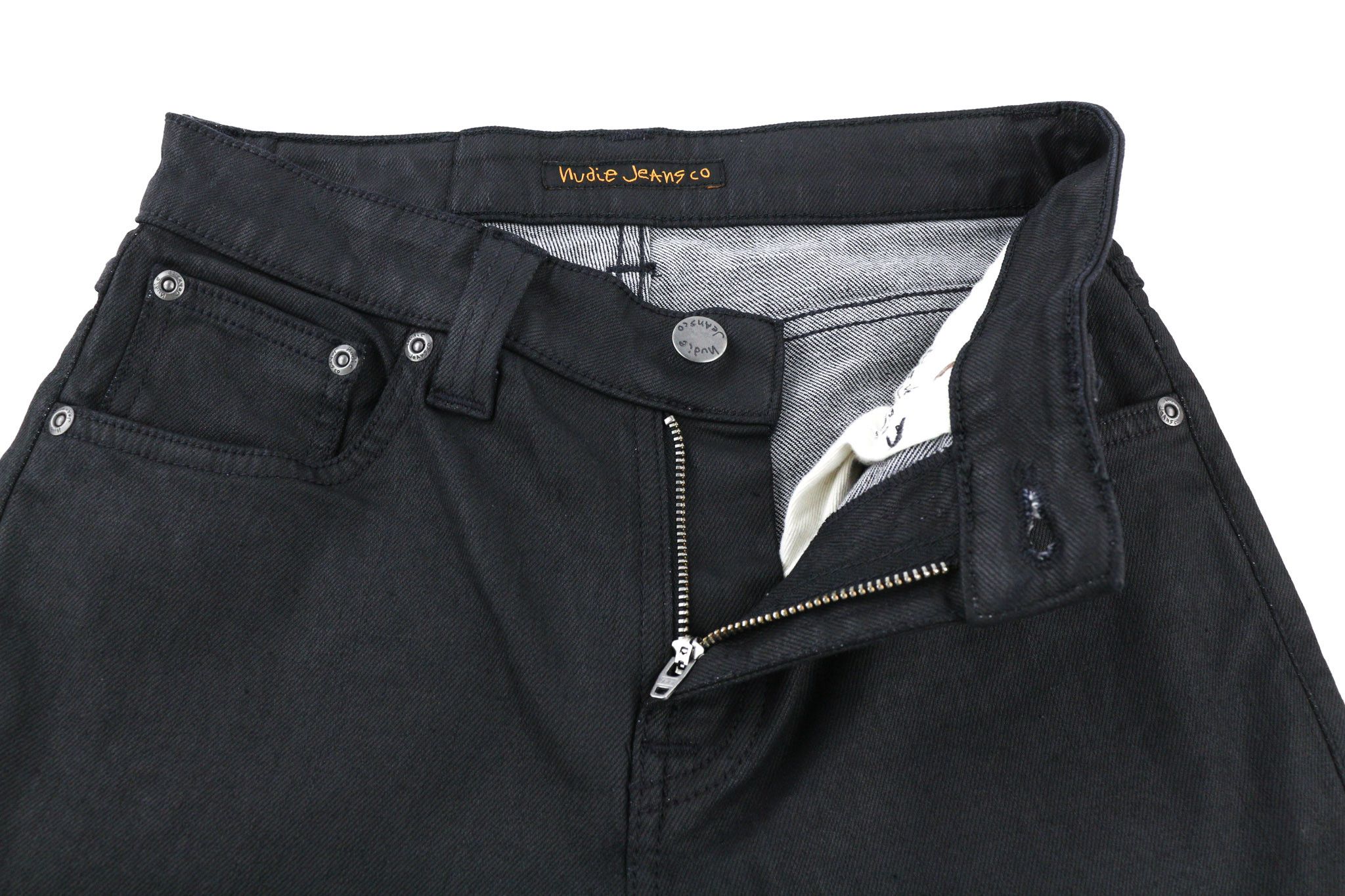 Nudie Jeans SKINNY LIN W27/L34 Black In Black Organic Cotton 80464 Size 27" / US 4 / IT 40 - 4 Thumbnail