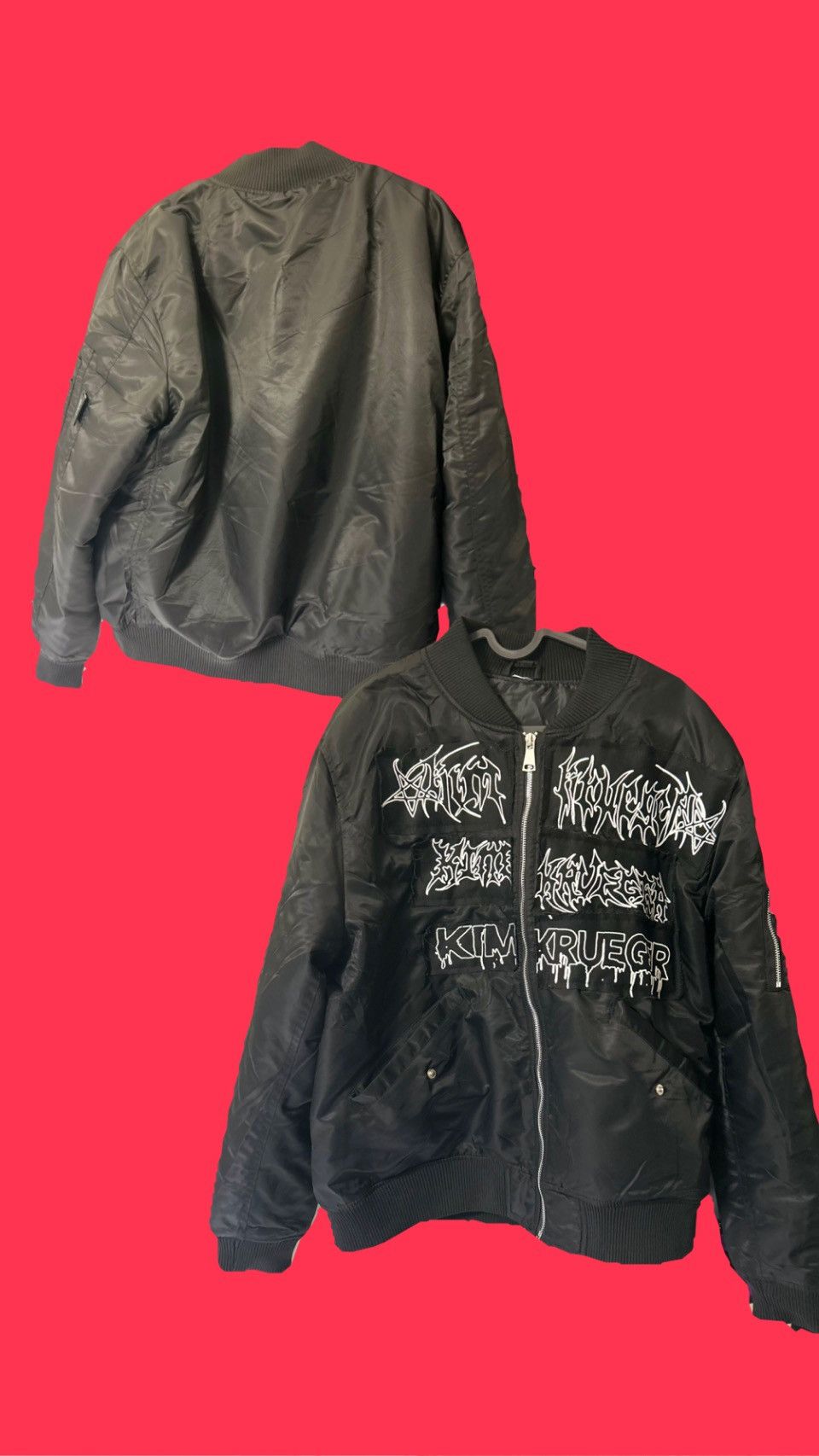 Kim Krueger × Playboi Carti Kim Krueger Black Patchwork Bomber