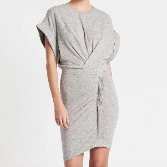Iro IRO Wynot Womens Gray Stretch Mini Dress Short Sleeve Cotton Size S / US 4 / IT 40 - 1 Thumbnail