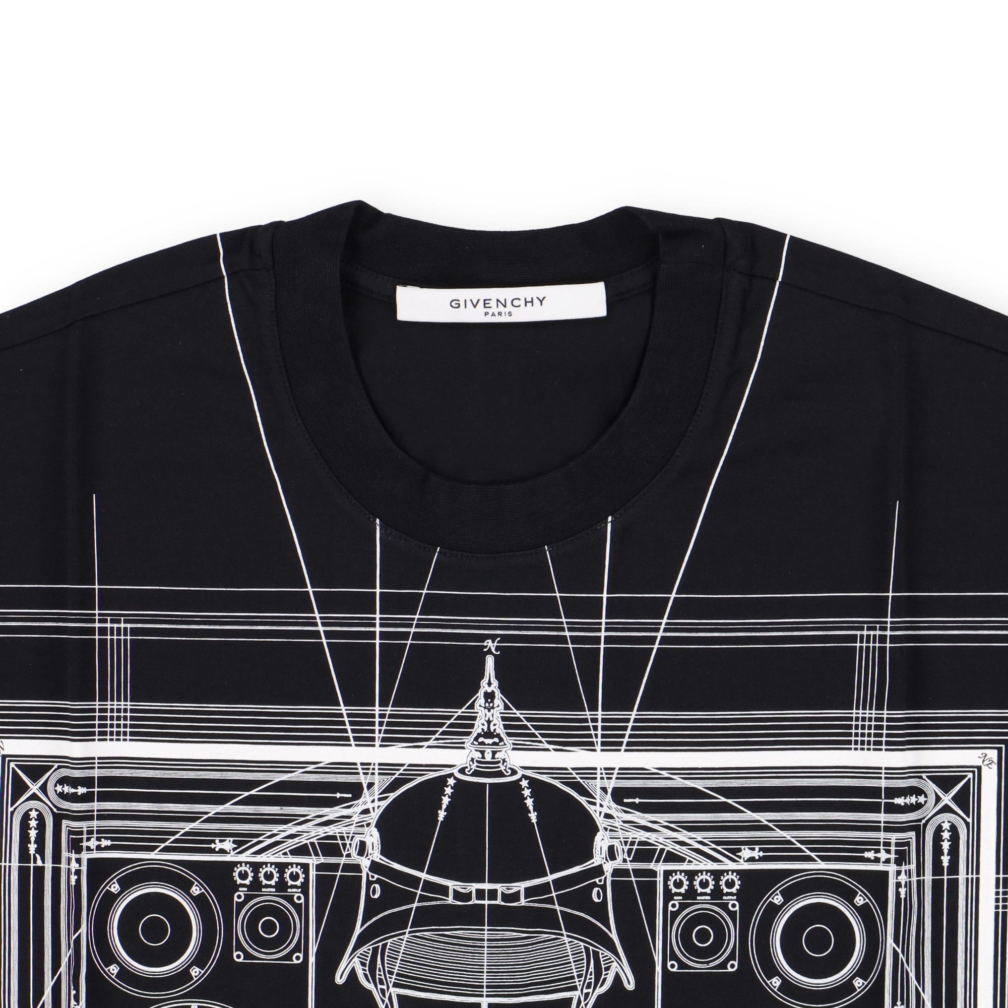 Givenchy Black Techno Map Print Oversized T-Shirt Size US S / EU 44-46 / 1 - 4 Thumbnail