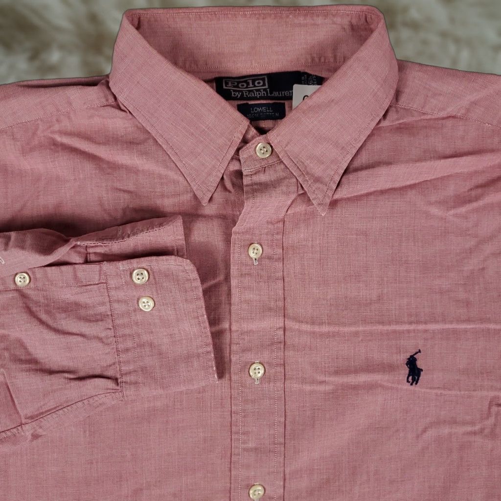 Ralph Lauren Ralph Lauren Shirt Men Size 16 Dress Button-Up Long Sleeve Red Pony Classic Collar Nonsmoke Non-Iron Pockets (Men) Size 42R - 1 Thumbnail