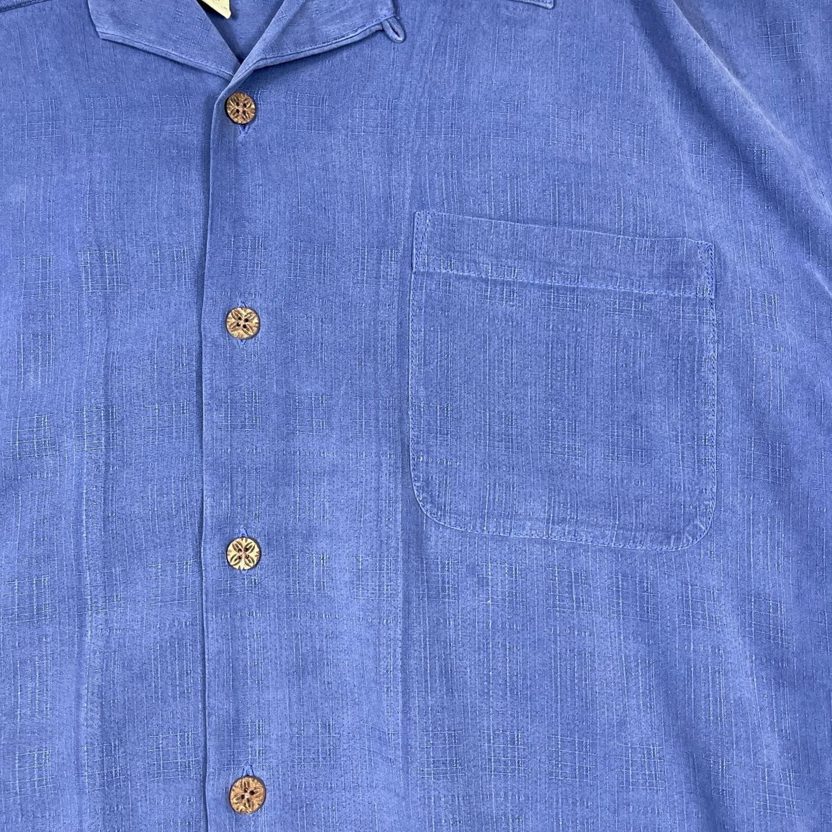 Tommy Bahama Tommy Bahama Camp Shirt Mens XL Blue Silk Pinhead Classic Bowling Embroidered Size US XL / EU 56 / 4 - 4 Thumbnail