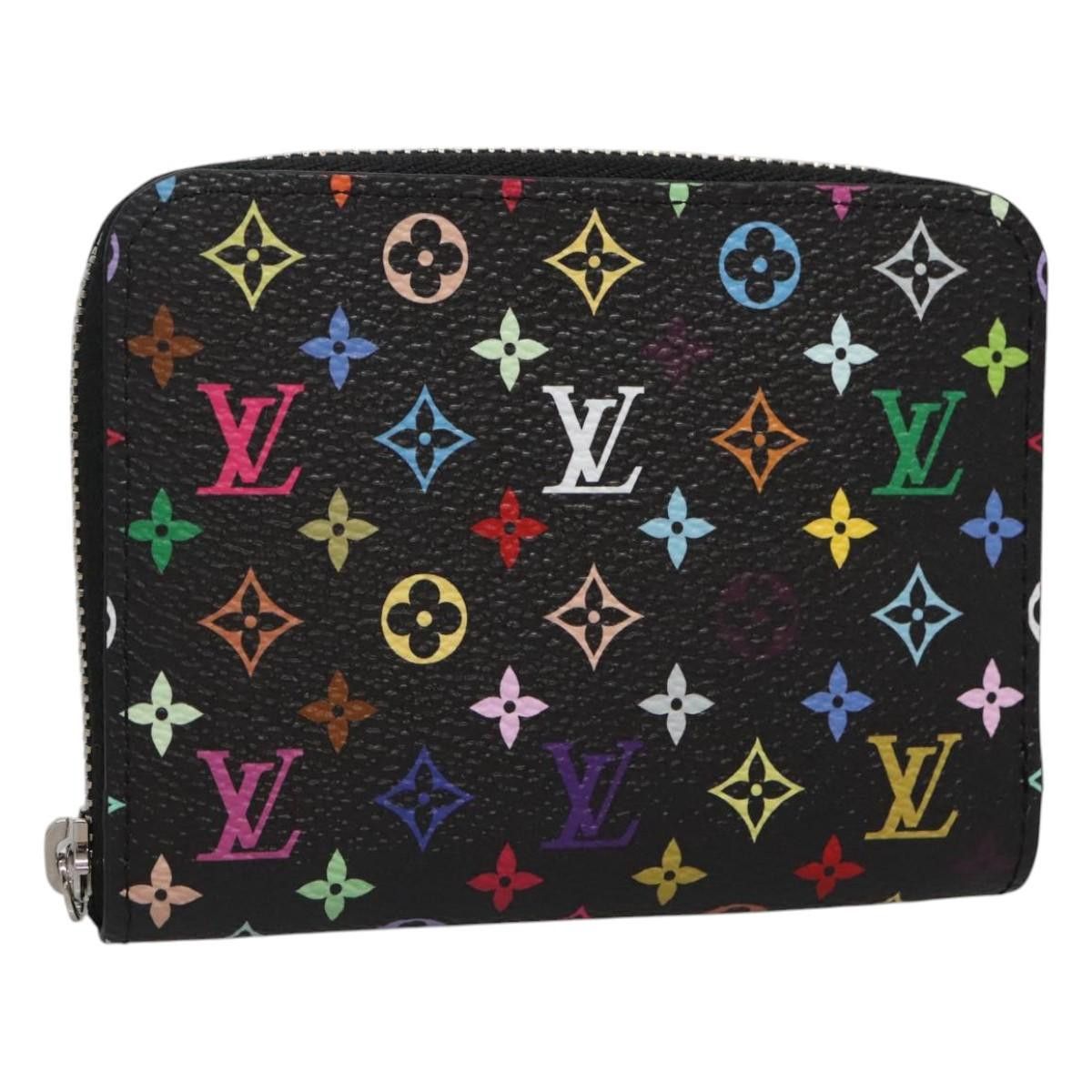 Louis Vuitton Multicolor Lv ~ Tm Zippy Coin Purse Black M13409 Lv Auth Ec796S, Women's