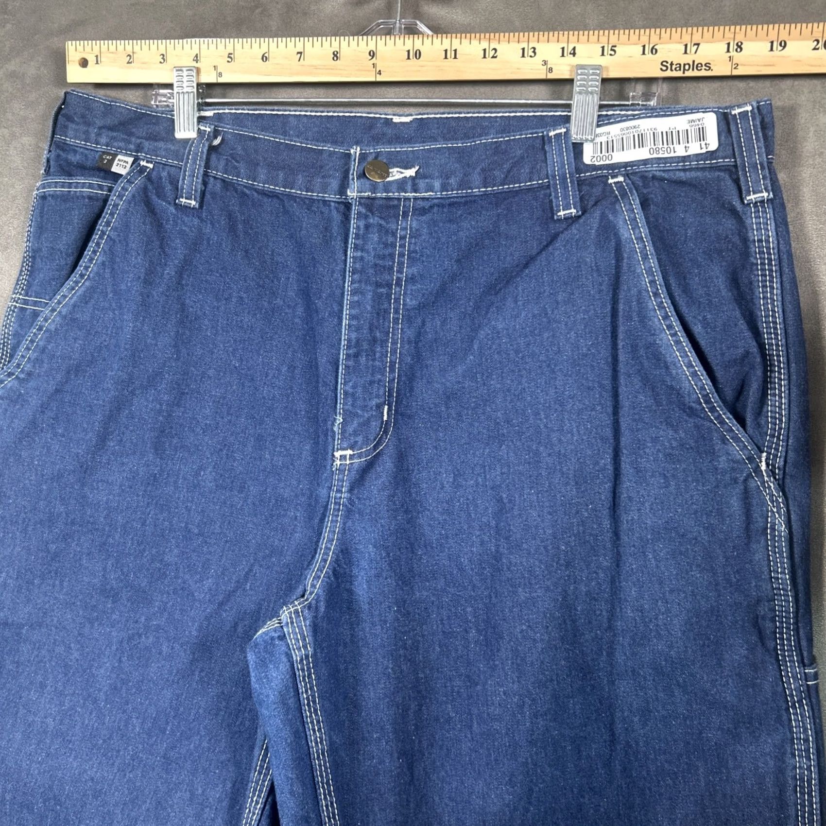Carhartt Carhartt Mens Jeans Blue Denim Flame Resistant 100% Cotton Work 38x34 Size US 38 / EU 54 - 3 Thumbnail