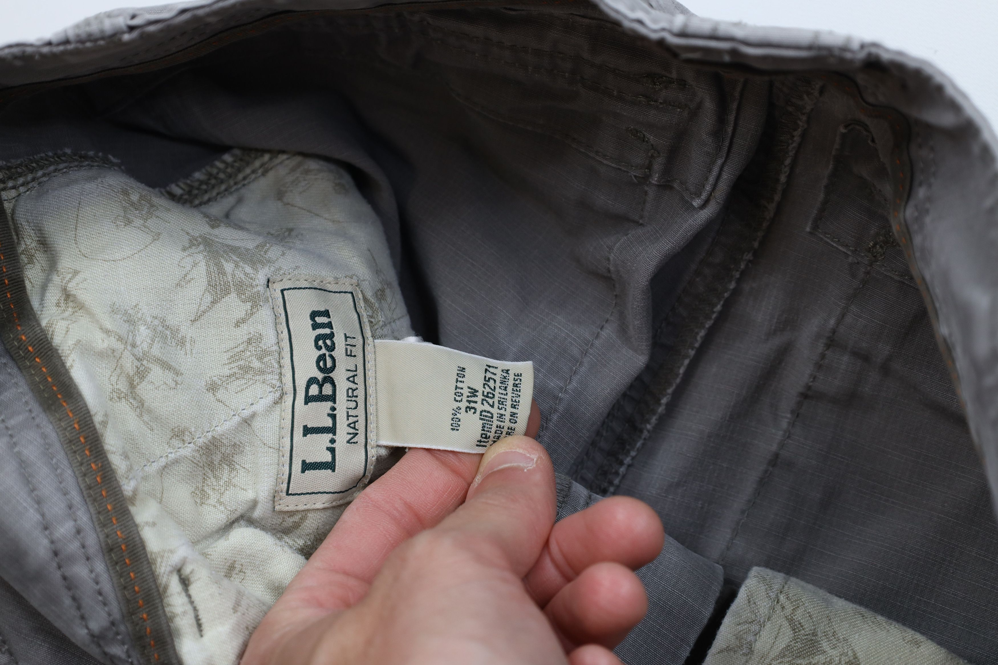 L.L. Bean Vintage LL Bean Heavyweight Ripstop Cargo Shorts Gray Cotton Size US 31 - 8 Thumbnail