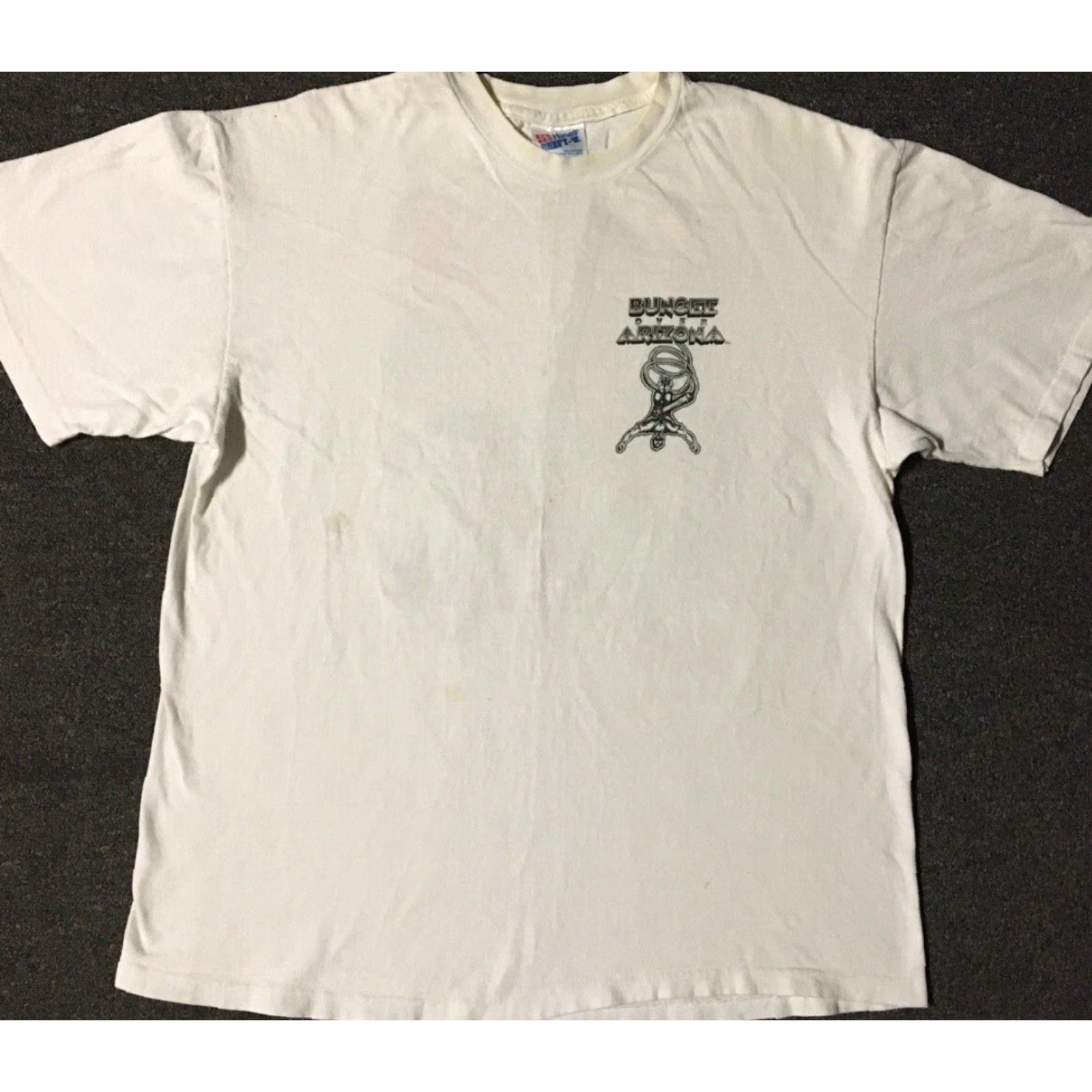 Vintage VINTAGE Bungee Jump Over Arizona Distressed Shirt M White 90s Grunge Surf Skate USA Men Tshirt Size US M / EU 48-50 / 2 - 2 Thumbnail