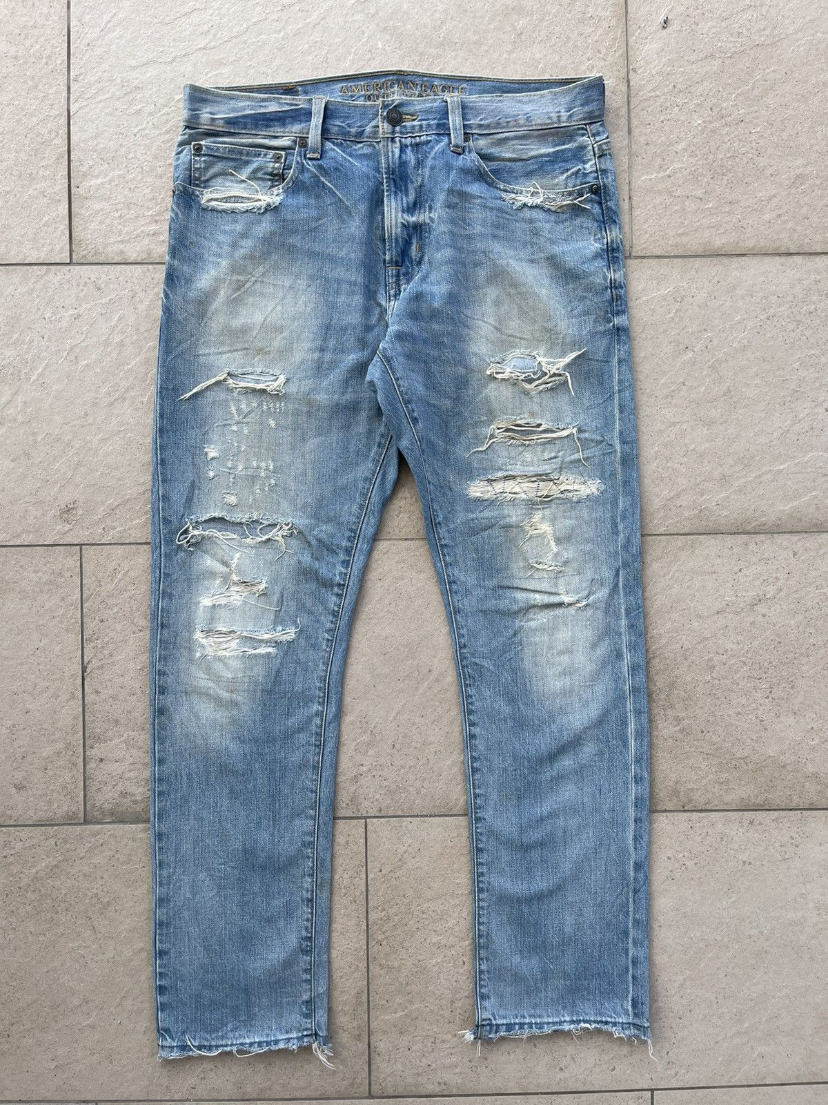 Japanese Brand 🔥 Japanese Brand American Eagle Distressed Denim W34" Size US 34 / EU 50 - 3 Thumbnail