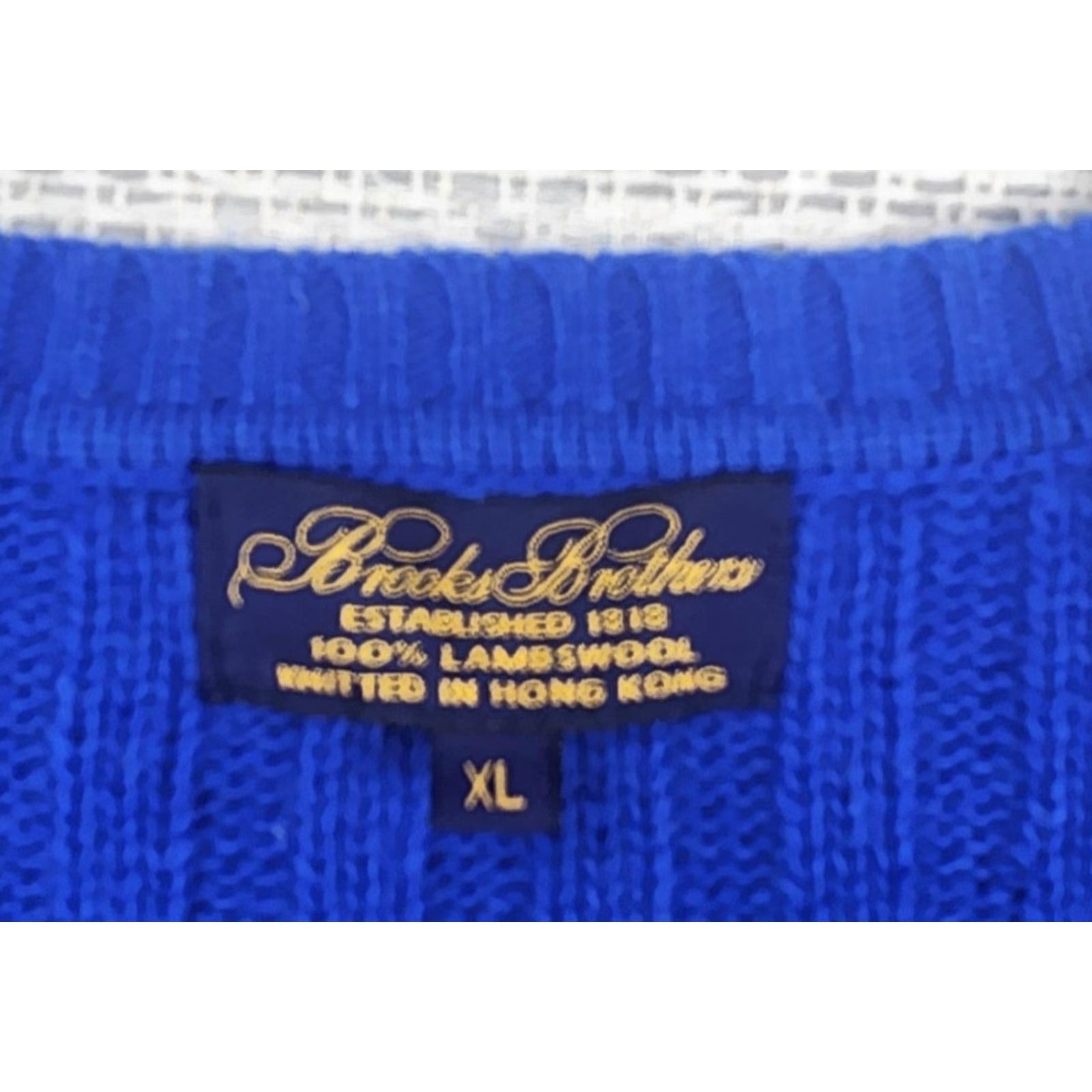 Brooks Brothers VINTAGE Brooks Brothers Sweater Vest Mens XL Blue Lambswool V Neck Rib Knit Pullover Size US XL / EU 56 / 4 - 7 Thumbnail