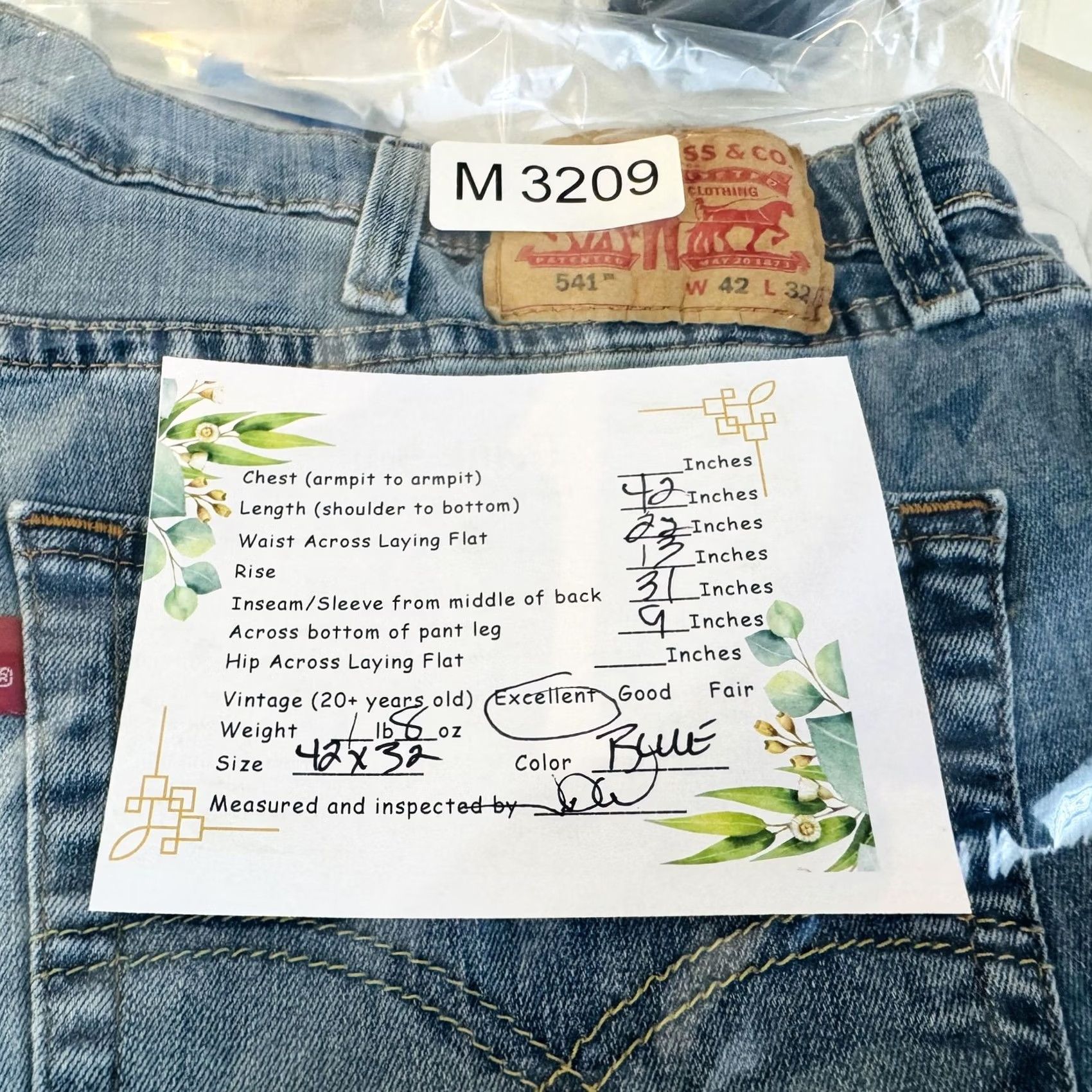 Levi's Levi's 541 Jeans Mens 42x31 Light Blue Athletic Taper Denim - 5-Pocket Zip Fly Size US 42 / EU 58 - 8 Thumbnail