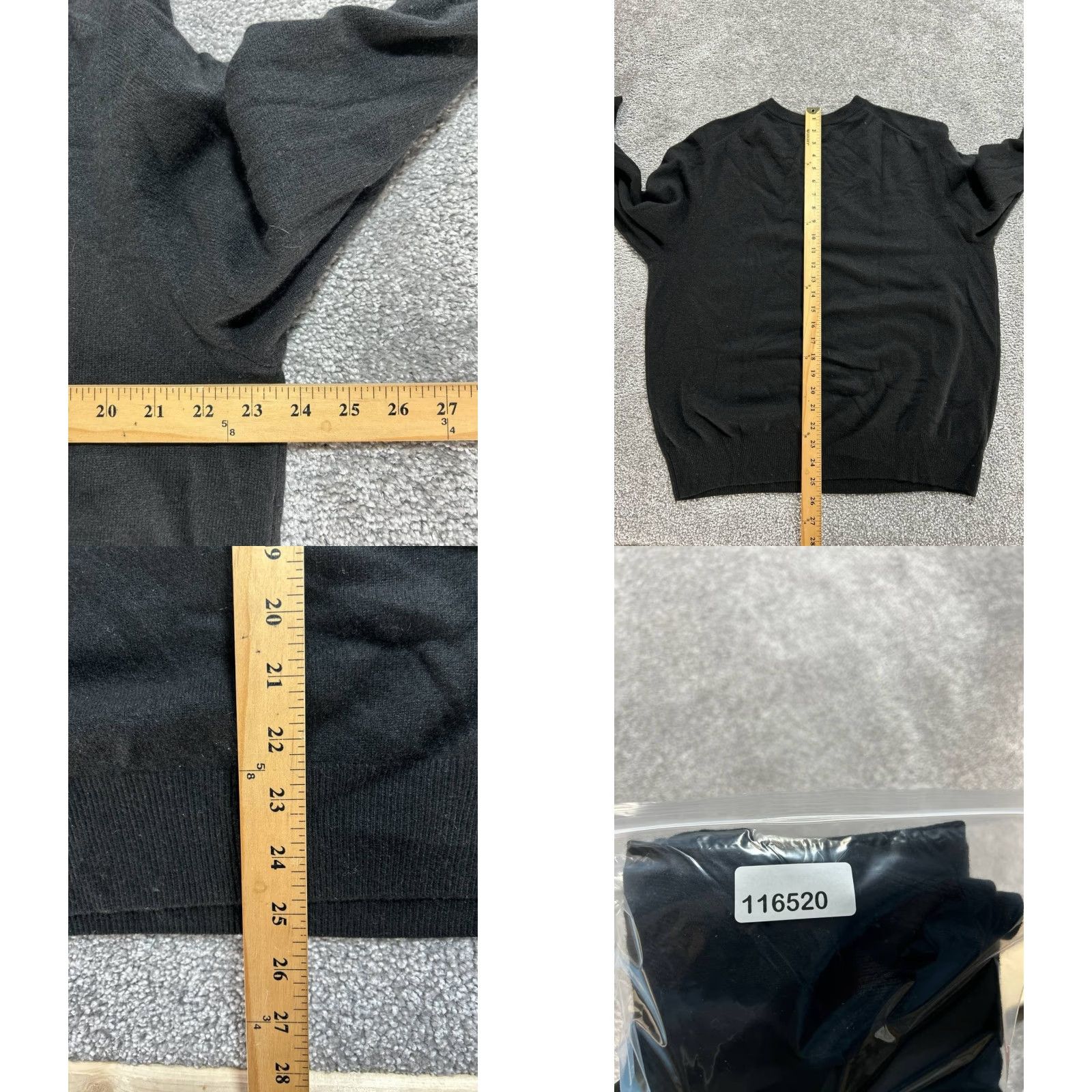 Vintage Allen Solly Sweater Mens XL Black Cashmere Tight Knit V Neck Casual Pullover Knit Regular Long Sleeve Ribbed Trim Pattern: Solid Modern Classic Mens Size US XL / EU 56 / 4 - 8 Thumbnail