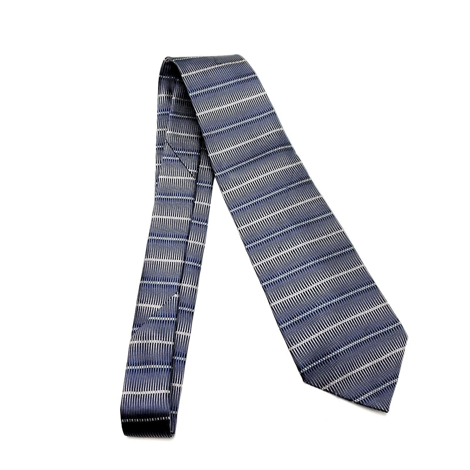 Murano Murano Silk Tie Woven Blue Beige Wide Size ONE SIZE - 6 Thumbnail
