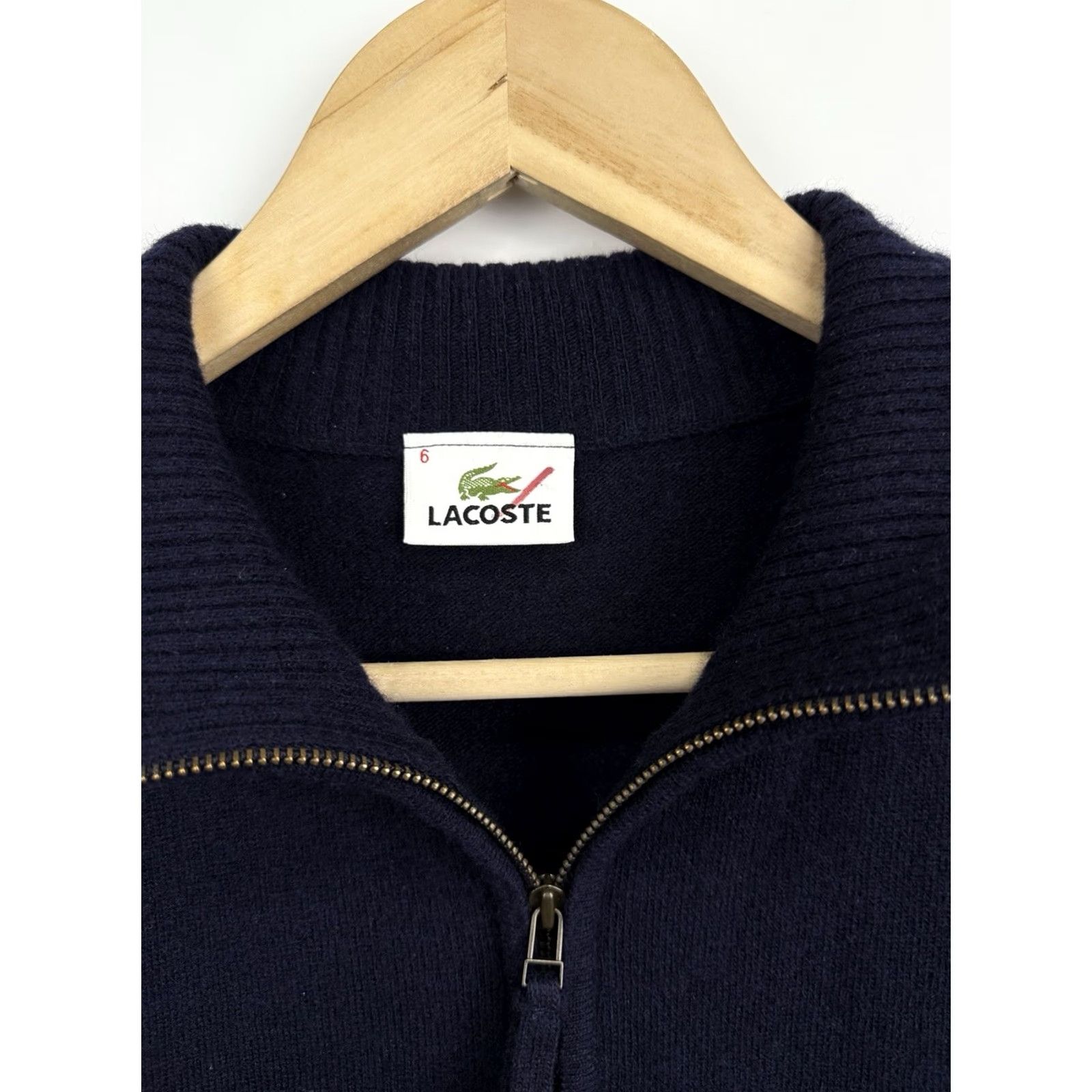 Lacoste VINTAGE Lacoste Wool Sweater Pullover 90s Made in France Woolmark Blue Mens XL Size US XL / EU 56 / 4 - 5 Thumbnail