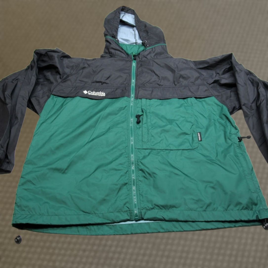 Vintage Columbia Jacket Mens L Green Hooded Packable Waterproof Full Zip Rain Light Casual Weather Windbreaker Hiking Outdoors Mens Size US L / EU 52-54 / 3 - 1 Thumbnail
