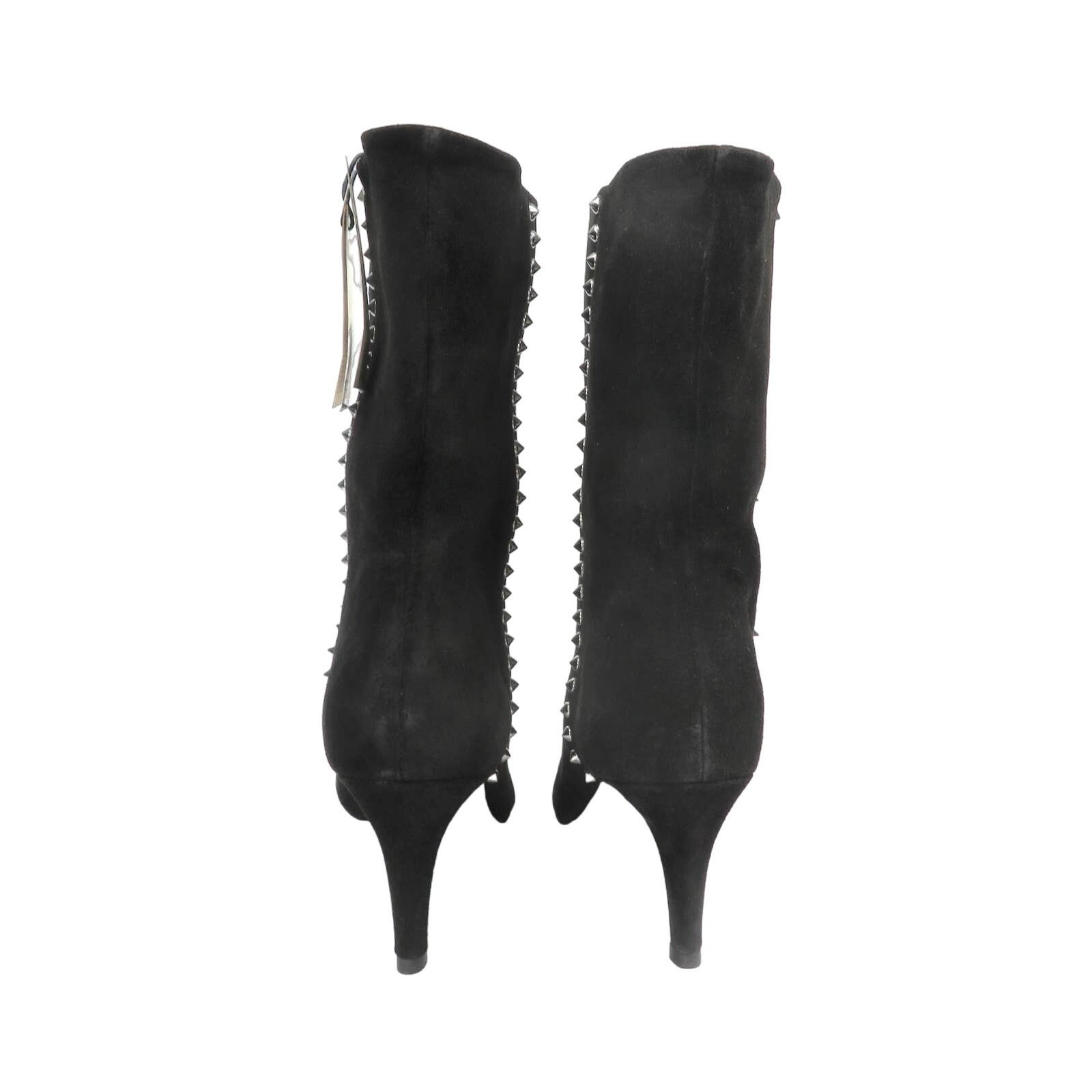 Zara ZARA New Black Split Suede Studded Heeled Ankle Boots Size US 9 / IT 39 - 8 Thumbnail