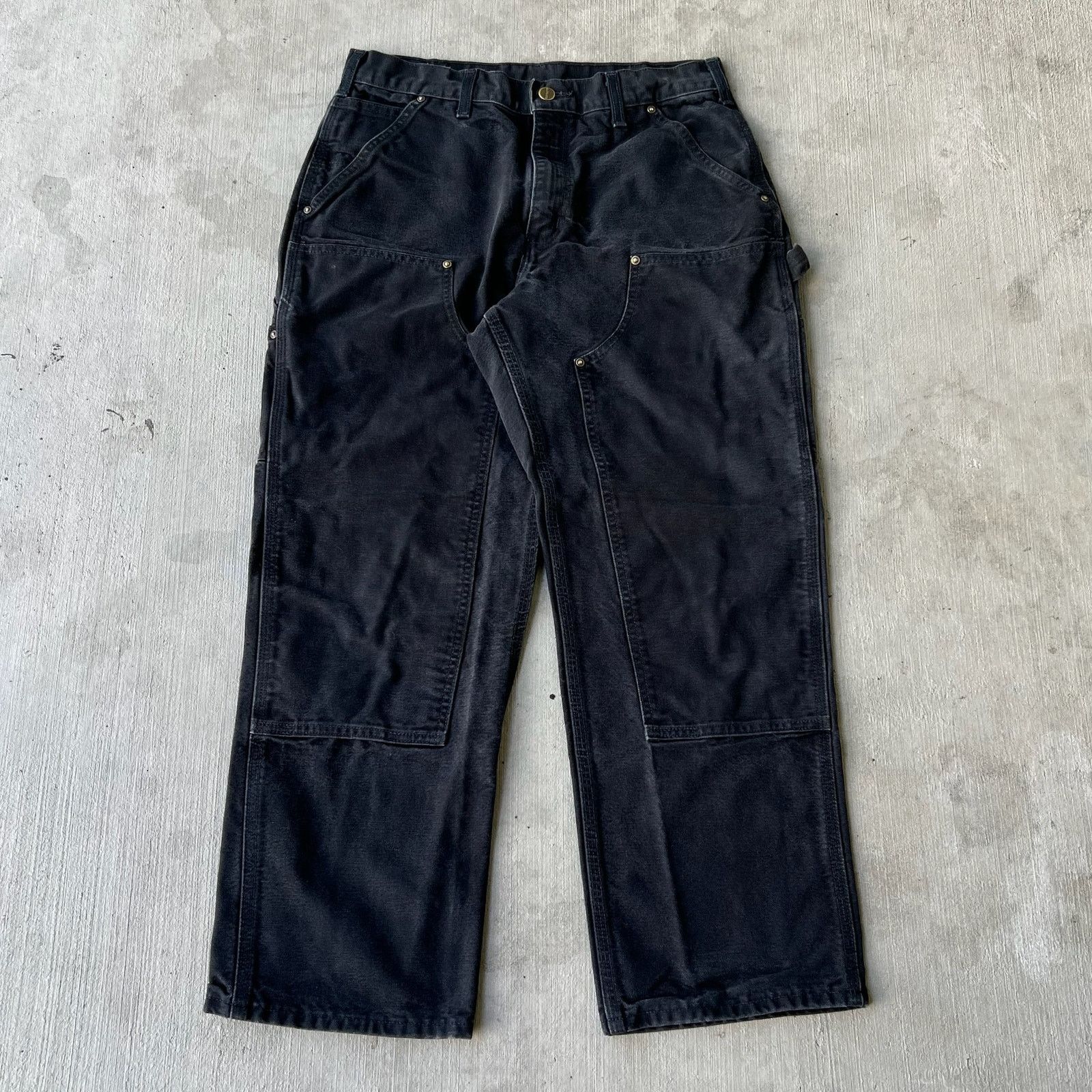 Carhartt × Vintage Carhartt black double knee work wear carpenter pants Size US 31 - 1 Thumbnail