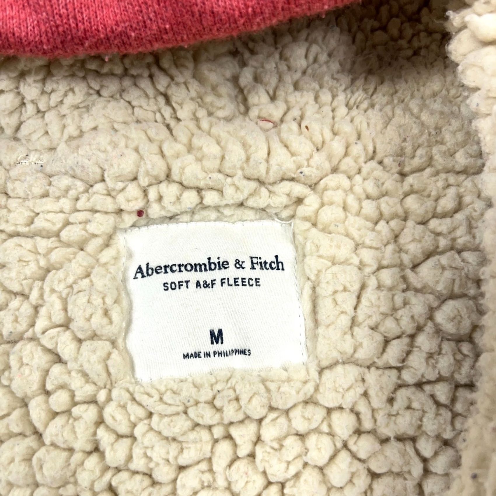 Abercrombie & Fitch VINTAGE Abercrombie & Fitch Hoodie Mens M Pink Sherpa Lined Full Zip Pullover Logo Embroidered Unisex? Size US M / EU 48-50 / 2 - 3 Thumbnail
