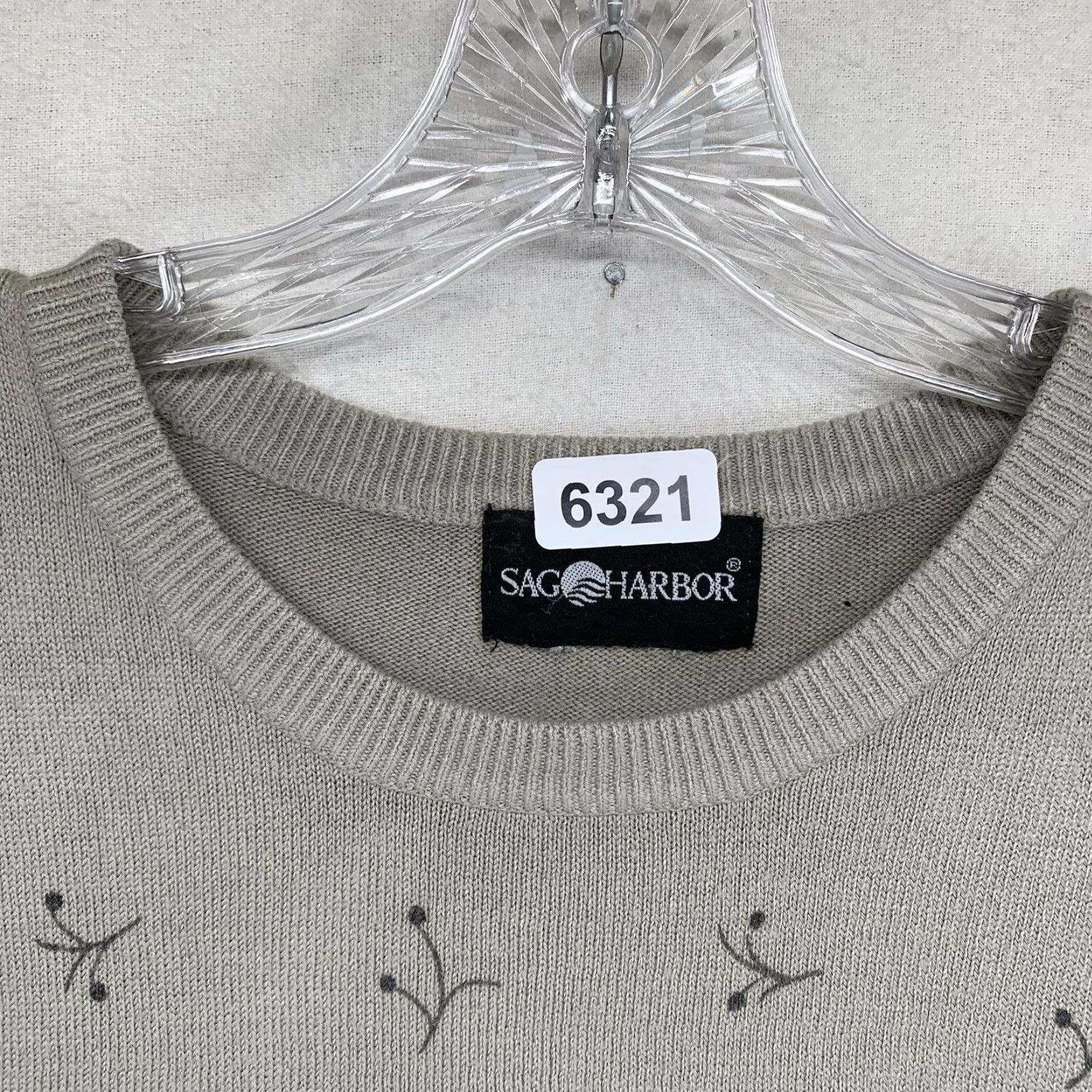 Vintage VINTAGE Sag Harbor Women's Knit Top Medium All Over Floral Print Gray Casual Blouse Bohemian Retro Peasant 90s Size M / US 6-8 / IT 42-44 - 3 Thumbnail