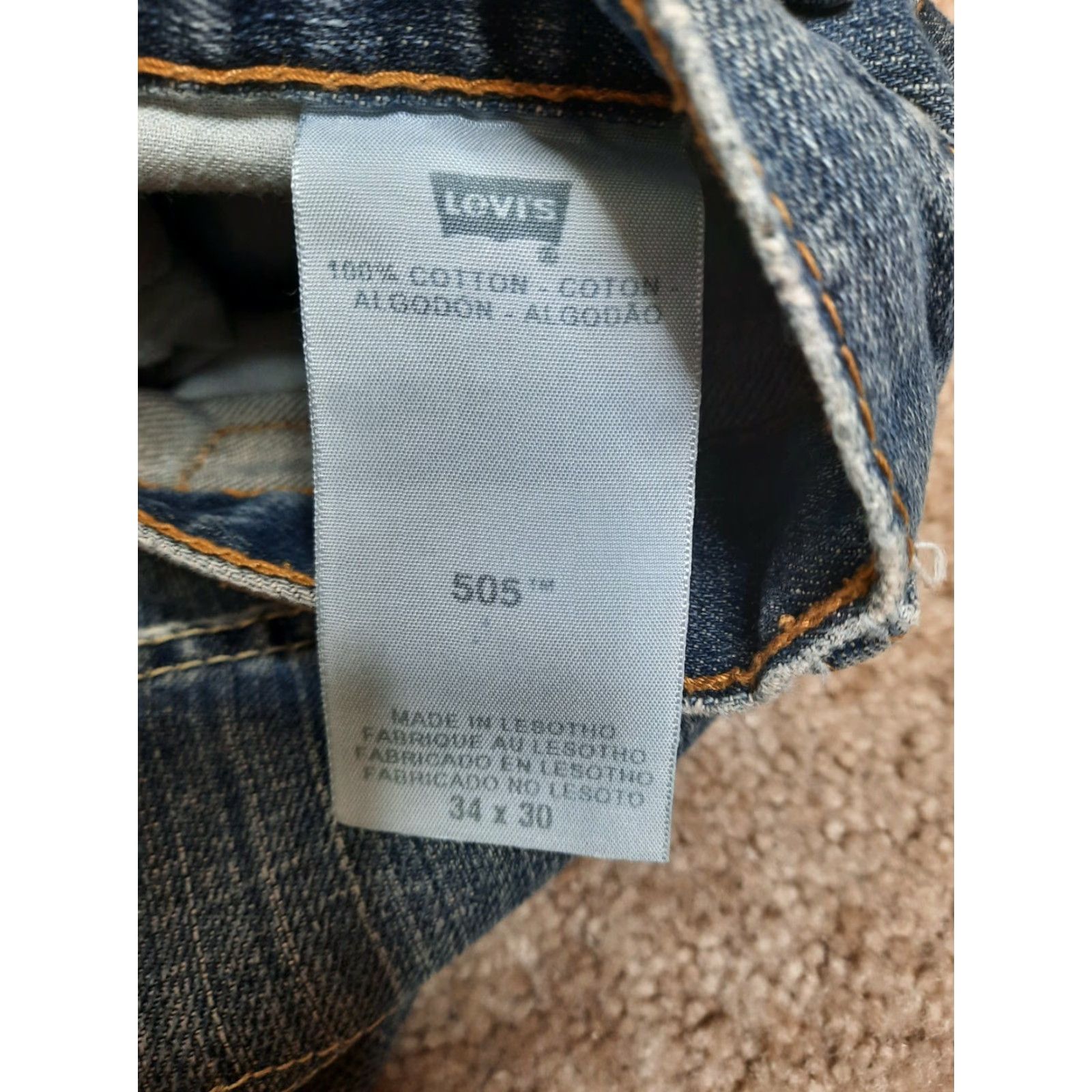 Levi's Levi's 505 Stone Wash Denim Blue Jeans Regular Straight Mens 34x30 Blue Size US 34 / EU 50 - 7 Thumbnail