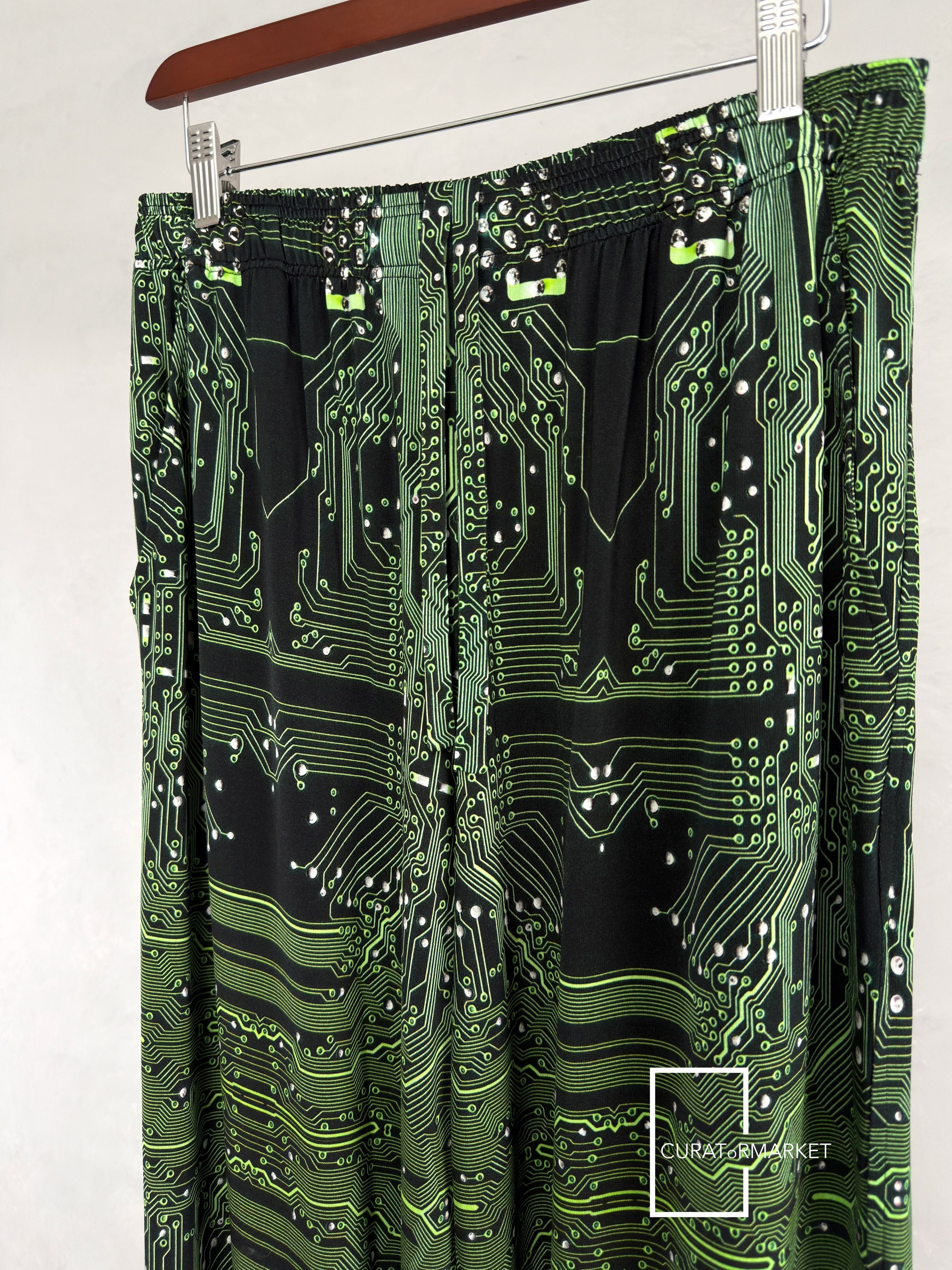 Vetements Small GRAIL Cyber Circuit Crypto Print Wide Leg Pants FW22 Size US 30 / EU 46 - 2 Thumbnail