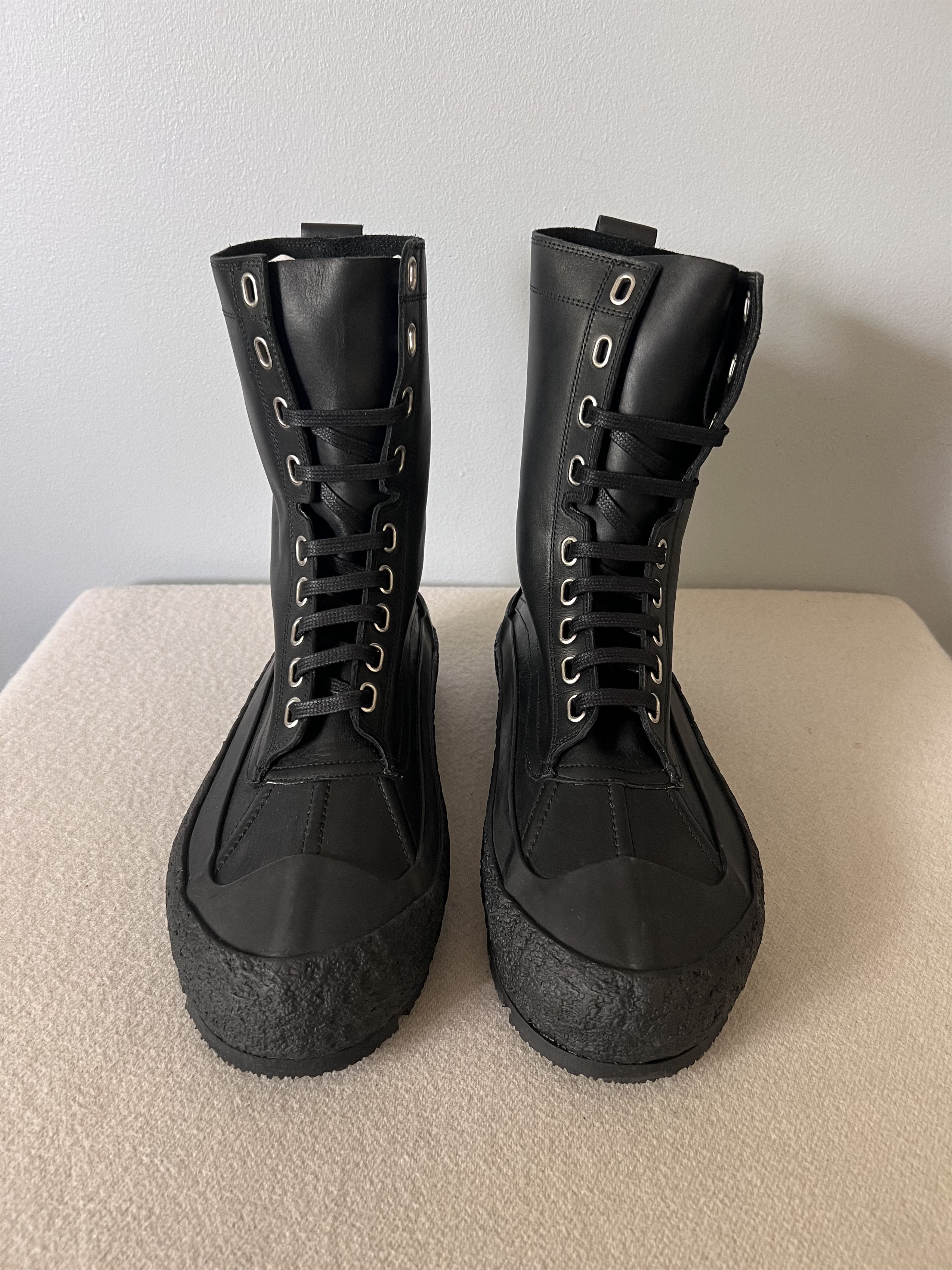 Jil Sander Jil Sander Military Boots in Black Leather Size US 8 / EU 41 - 4 Thumbnail