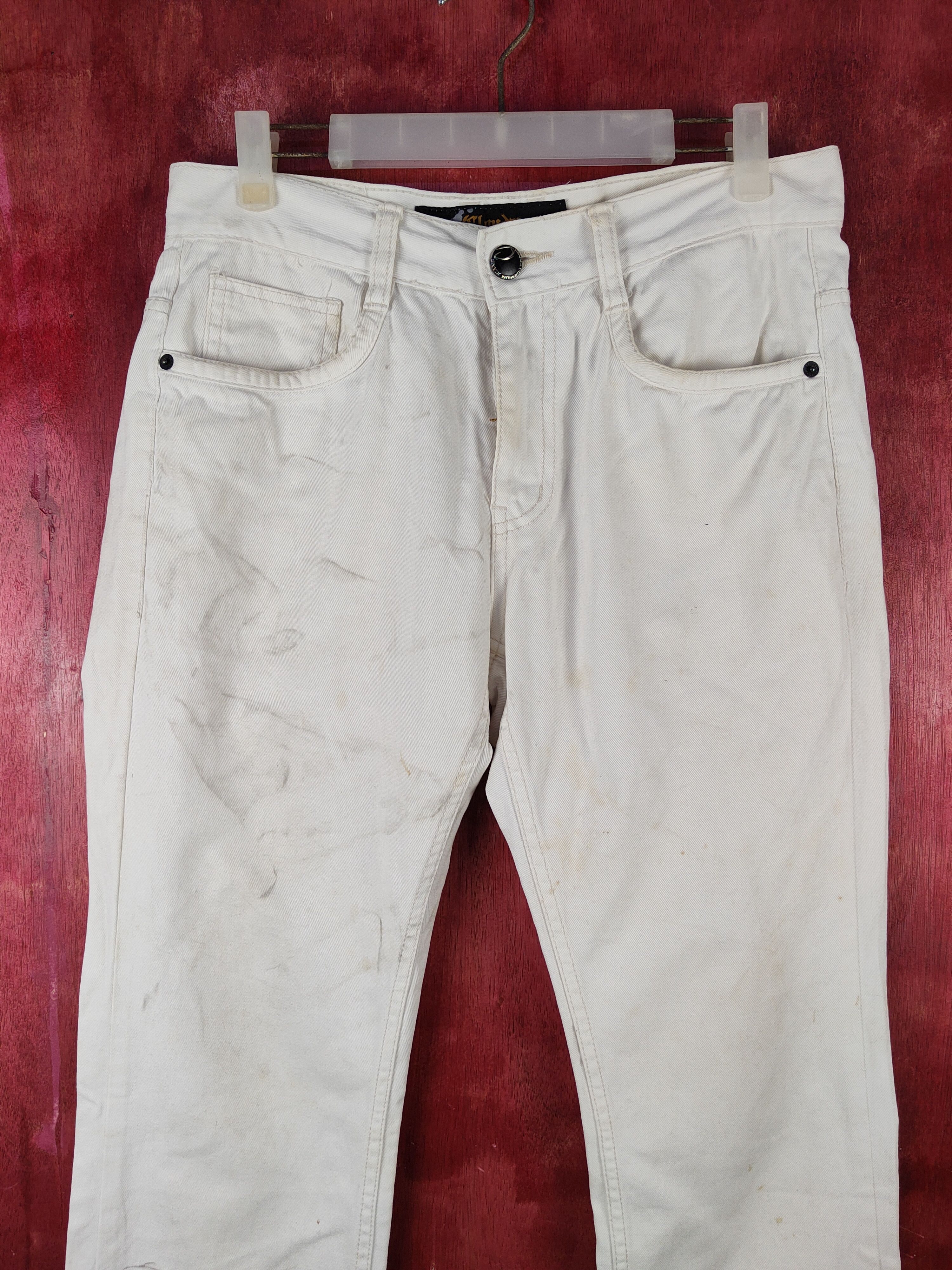 Japanese Brand Cloud 72 White Distressed Ripped Jeans #S2051 Size US 31 - 2 Thumbnail