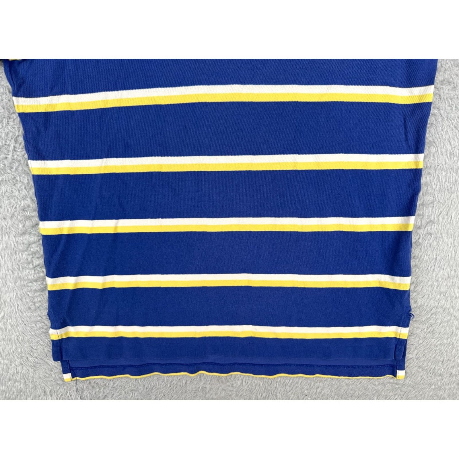 Ralph Lauren VINTAGE Ralph Lauren Polo Shirt Adult Large Blue Yellow White Stripe 100% Cotton Size US L / EU 52-54 / 3 - 5 Thumbnail