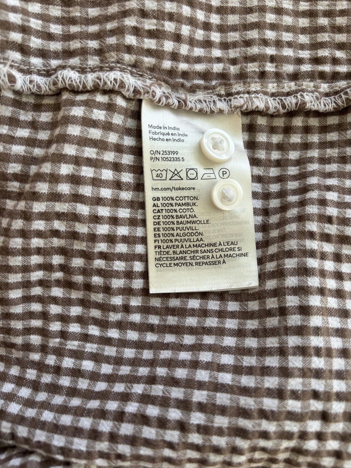 Divided Cottage core Boho Button-Up Shirt with Checkered Pattern Size ONE SIZE - 7 Thumbnail