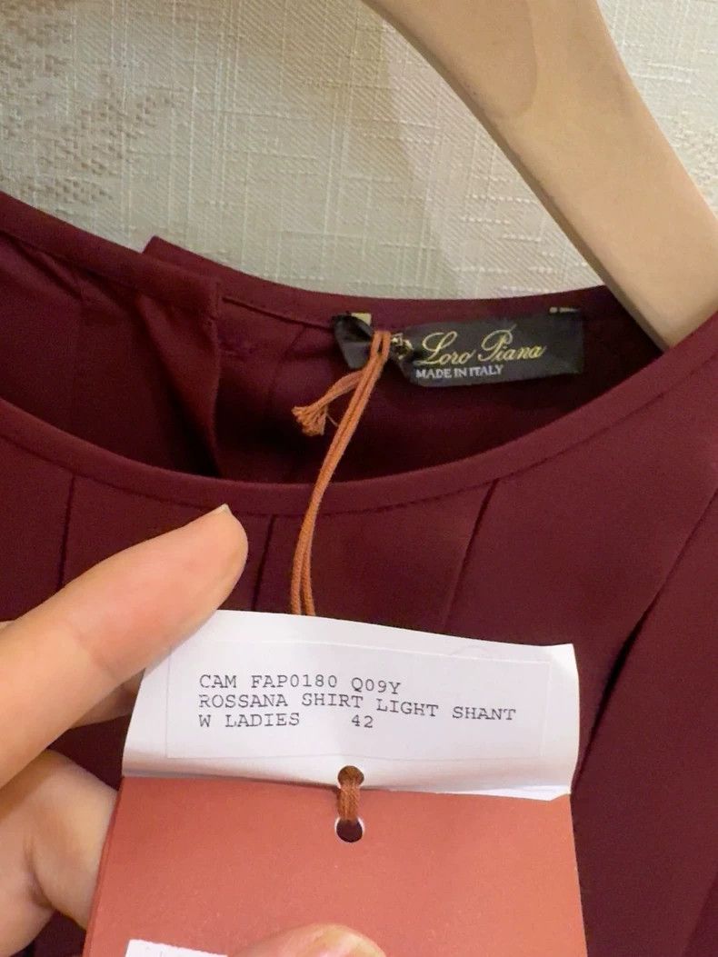 Loro Piana LORO PIANA A wine-red silk shirt Size S / US 4 / IT 40 - 4 Thumbnail
