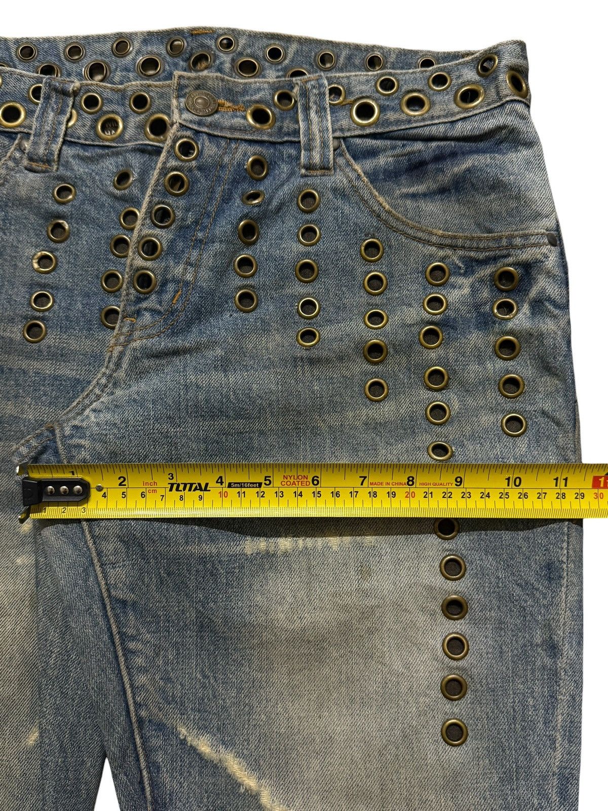 If Six Was Nine Vintage Y2K Japanese Brand Mud Wash Studded Goth Wide Leg Size US 30 / EU 46 - 12 Thumbnail