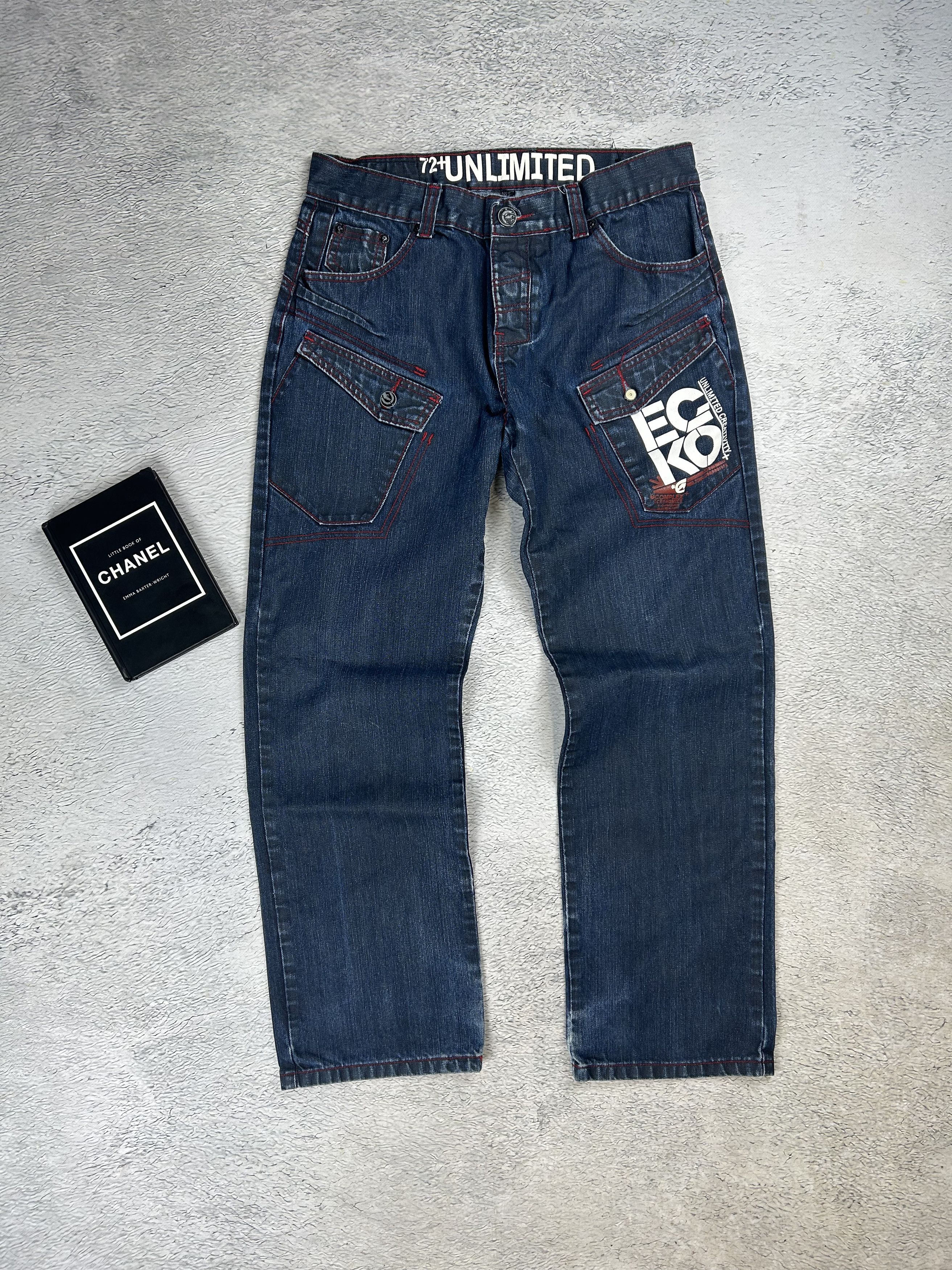 Ecko Unltd. × JNCO × Japanese Brand Ecko Unltd. vintage cargo jeans Baggy big logo Streetwear Size US 34 / EU 50 - 7 Thumbnail
