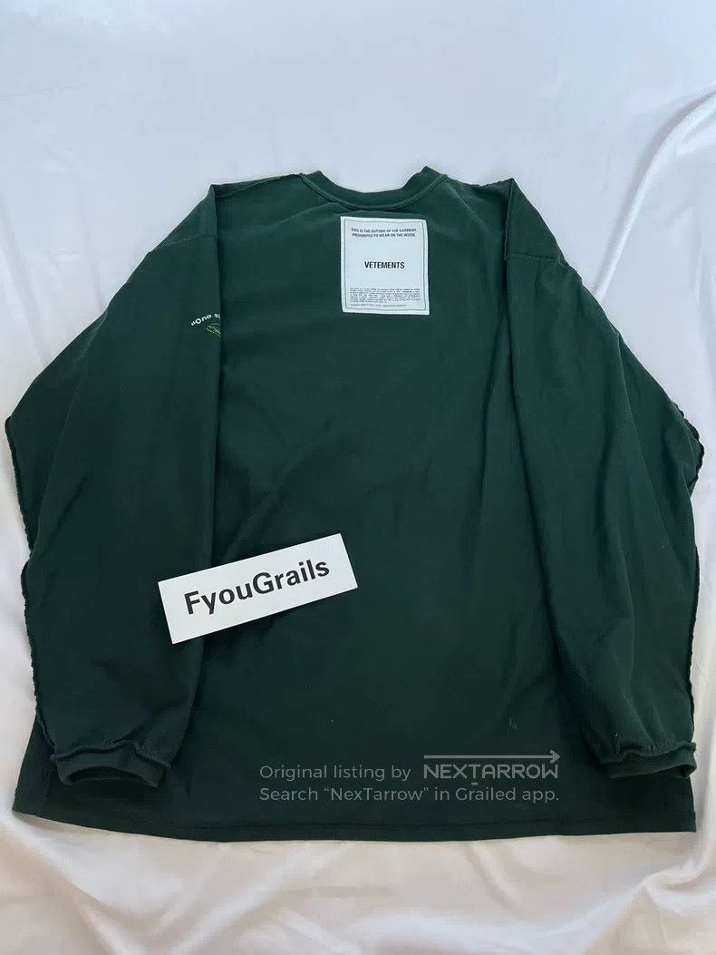 Vetements Dark Green Long Sleeve Hoodie