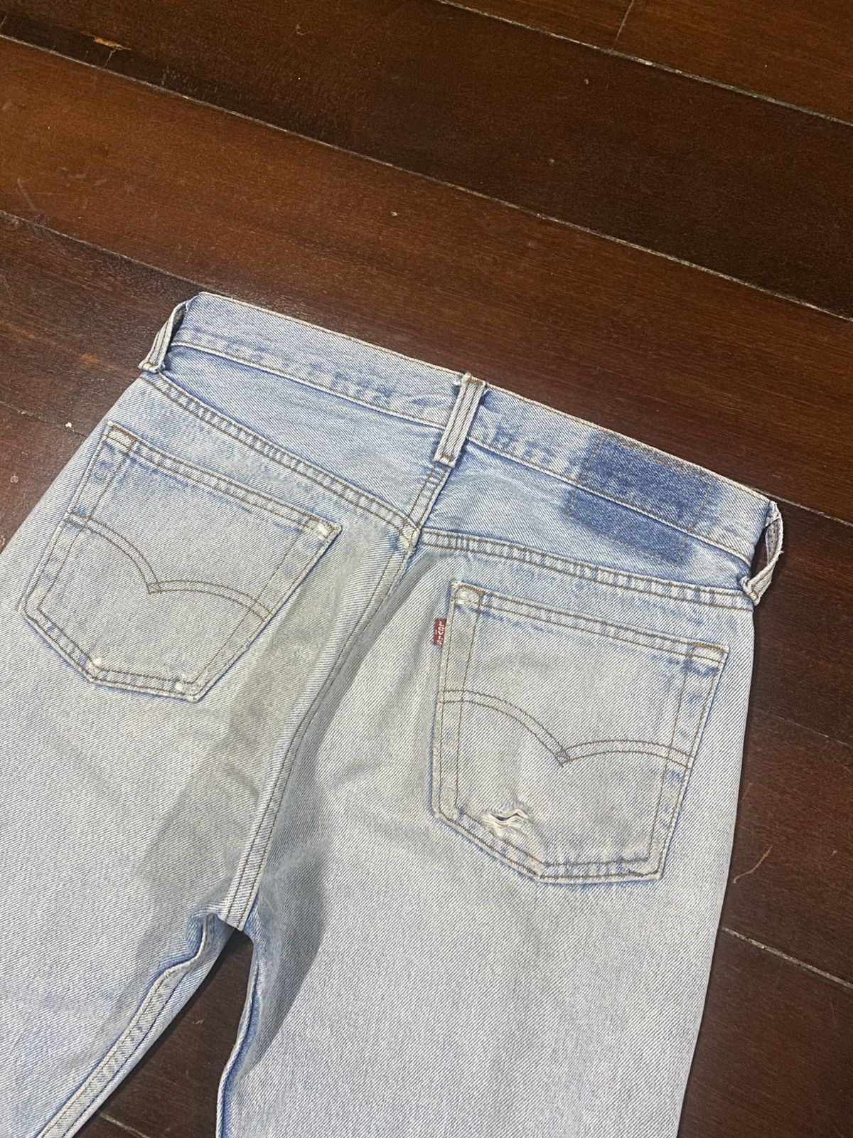 Levi's Vintage 70s 80s Levis 501 distressed rework patch mud wash Size US 30 / EU 46 - 15 Thumbnail