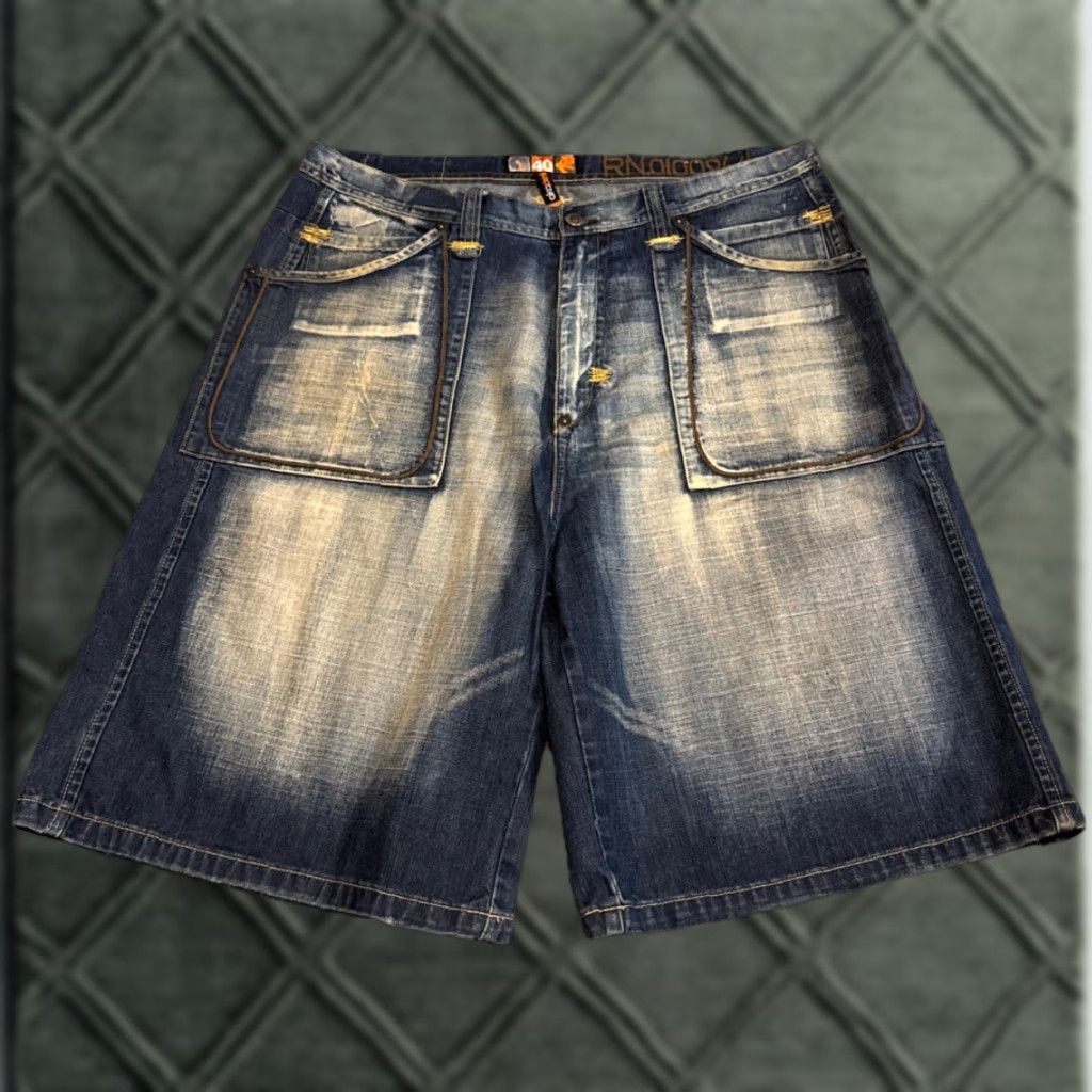 Akademiks VINTAGE Akademiks Hip Hop Light Wash Baggy Denim Jean Shorts Bermuda 40” Men Blue Light Wash Hip Hop Bermuda 40 Mens Size US 40 / EU 56 - 1 Thumbnail