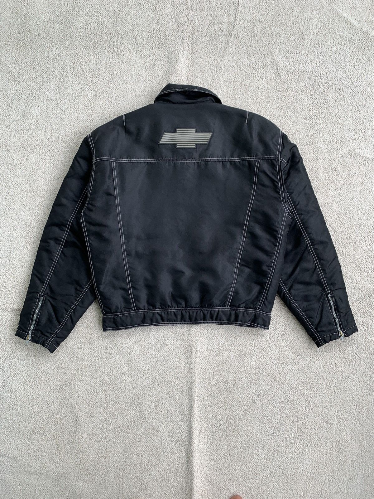 Japanese Brand × Vintage Vintage Chevrolet zipper Down Jacket Reflective striped Size US L / EU 52-54 / 3 - 2 Thumbnail