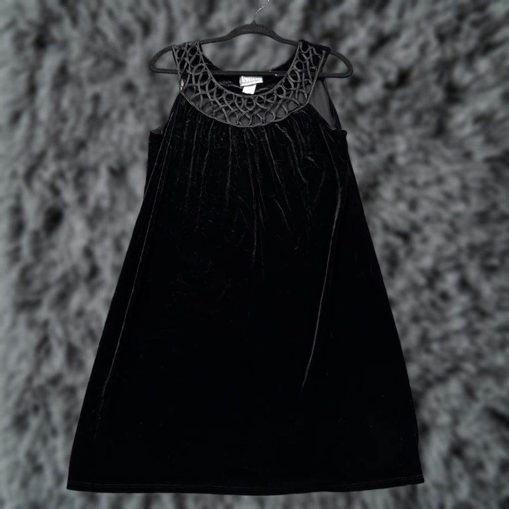 Vintage En Focus Studio Whimsigoth Cocktail Dress 14 Sleeveless Velvet  Ribbon Black Party/Cocktail 60s Glam Gothic Retro Womens | Grailed