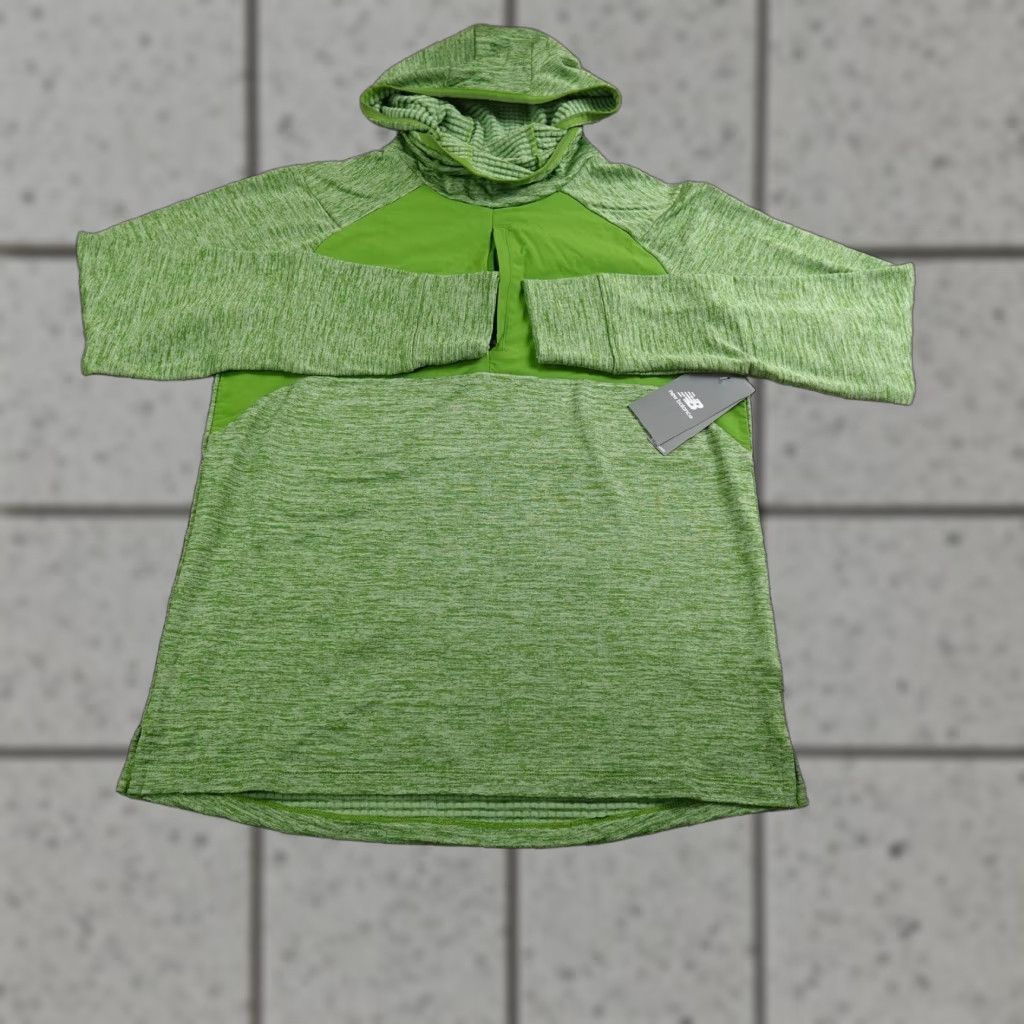 New Balance New Balance Hoodie Mens M Green Waffle Knit Heat Grid Pullover Running Gym Top Size US M / EU 48-50 / 2 - 1 Thumbnail