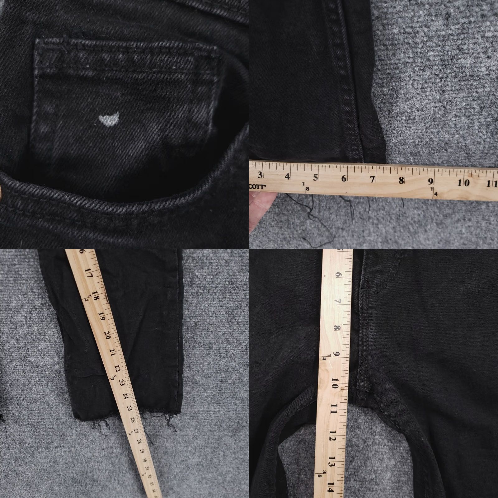 Zara Zara Jeans Womens 4 Mid-Rise Straight Distressed Hem 5-Pocket Dark Black Denim Size 27" / US 4 / IT 40 - 8 Thumbnail
