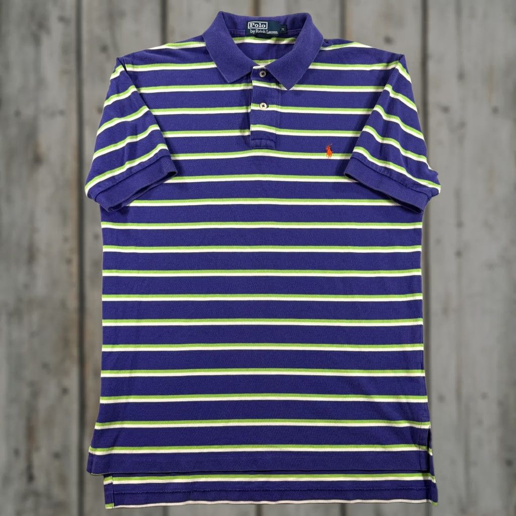 Polo Ralph Lauren VINTAGE Polo Ralph Lauren Polo Shirt Mens Medium Purple Rugby Knit 90s Y2K SS Size US M / EU 48-50 / 2 - 1 Thumbnail